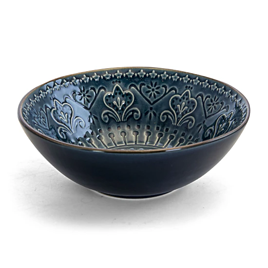Elama Deep Sea Mozaic 16 Piece Luxurious Stoneware Dinnerware with ...