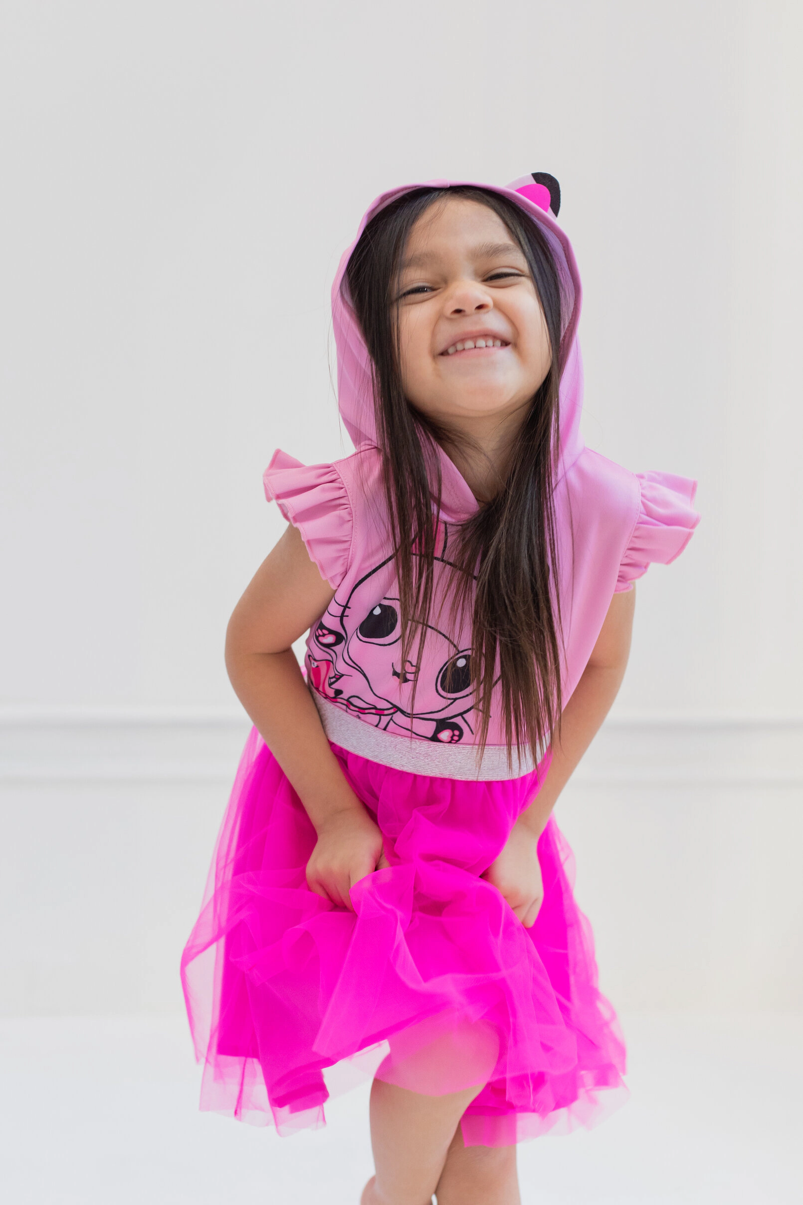 Dreamworks Gabby's Dollhouse Pandy Paws Girls' Cosplay Hooded Tutu Dress