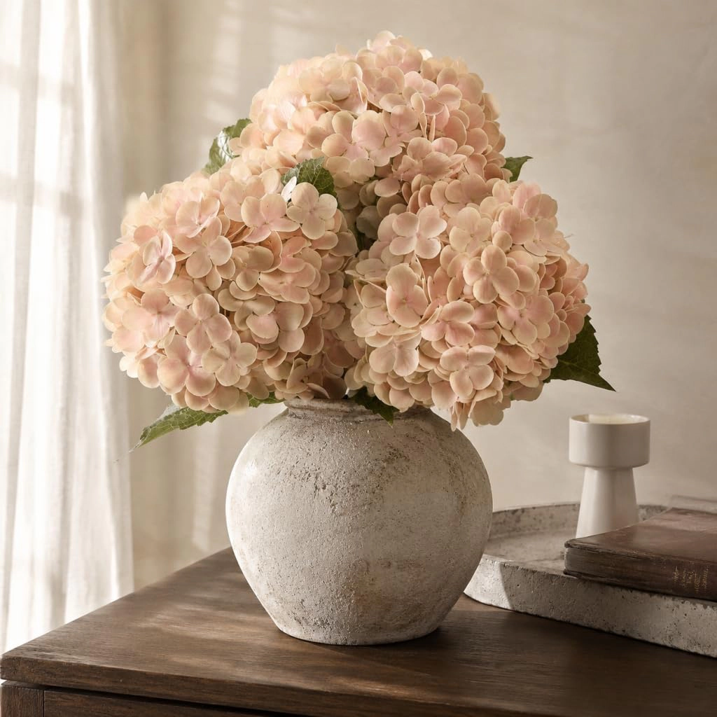 PUPWE Artificial Hydrangea Flowers Real Touch Latex