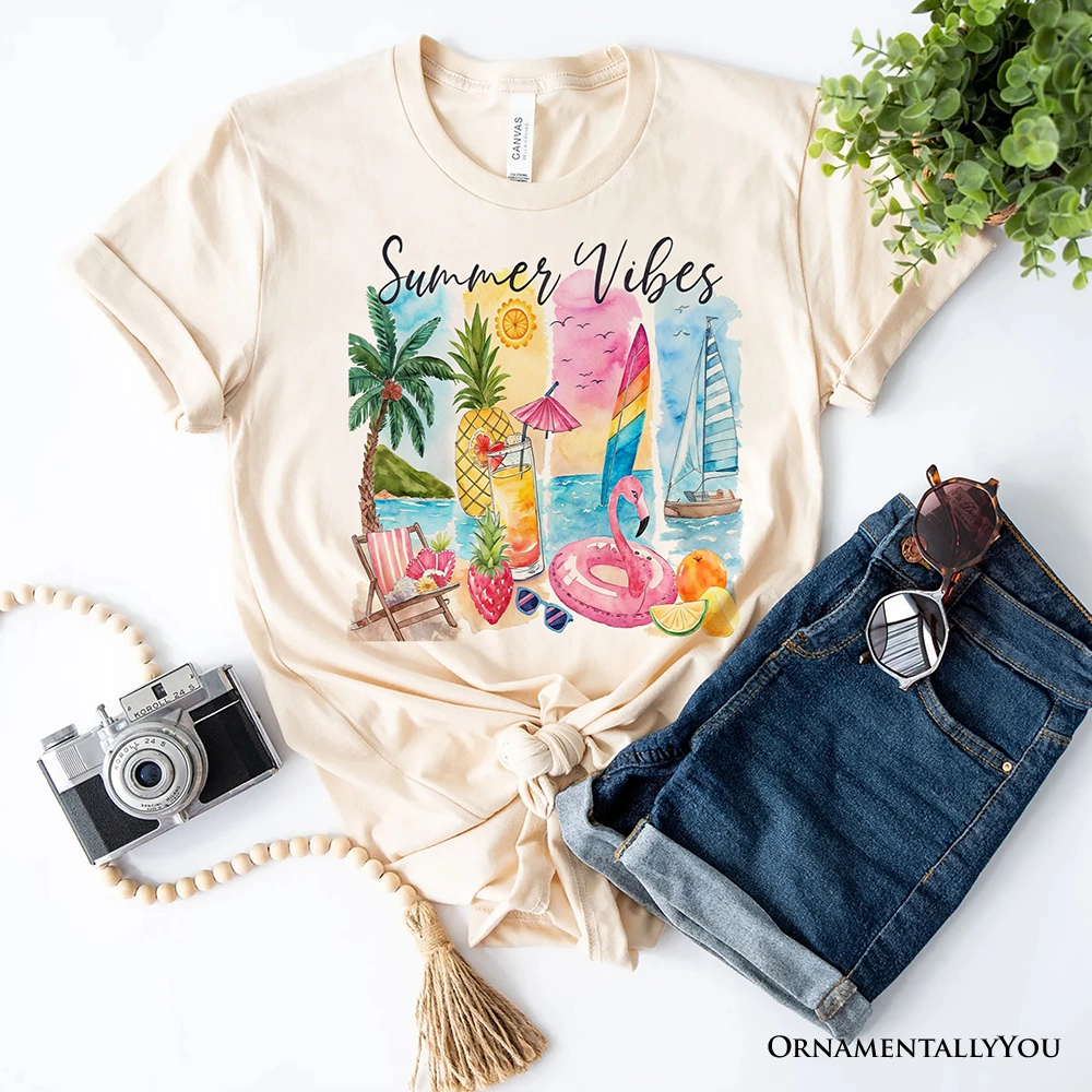 OrnamentallyYou Womens Summer Vibes T-Shirt