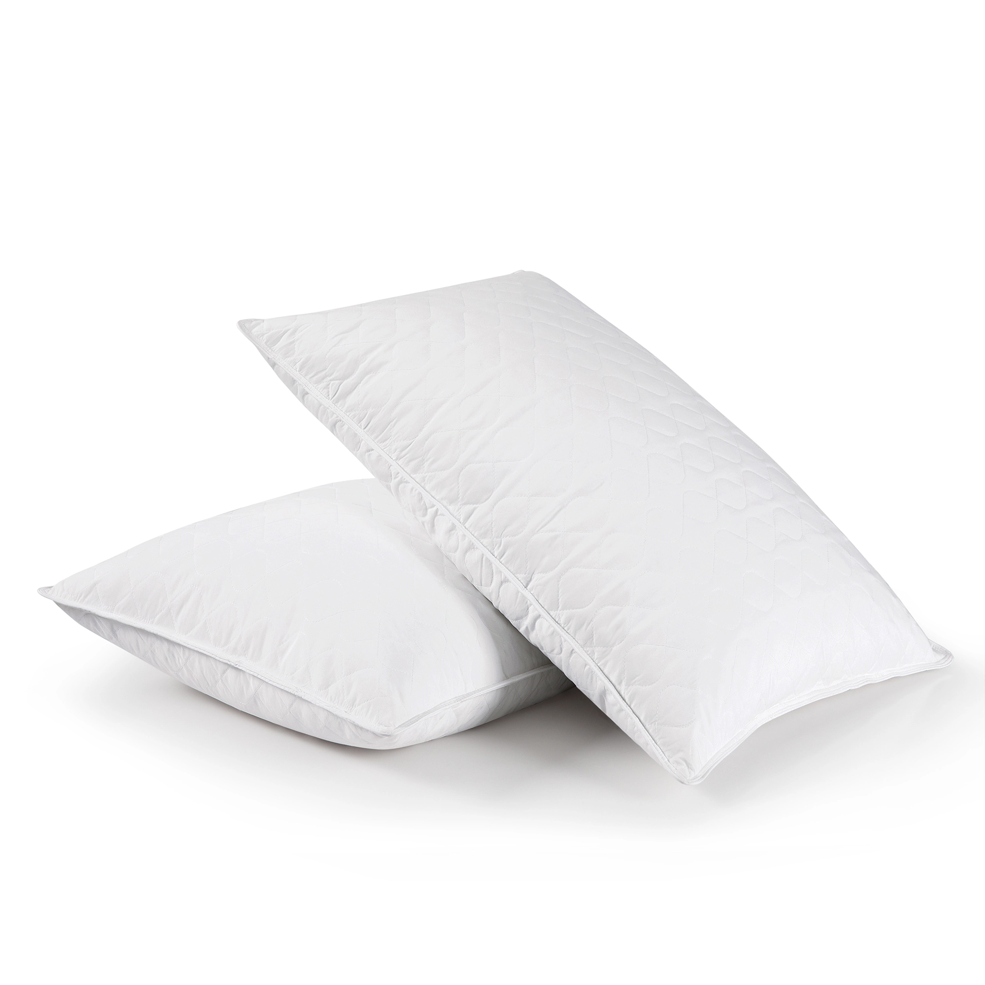 PEACENEST Quilted Goose Feather Pillow Set Soft Comfortable Bed Pillows