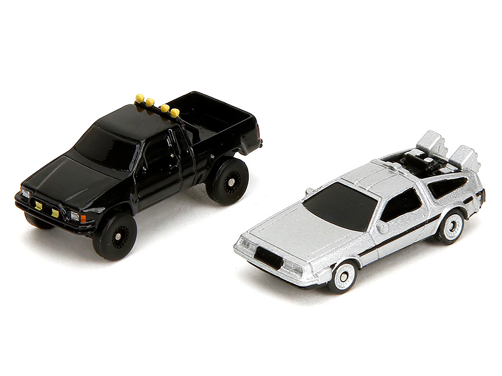 Jada Hill Valley Courthouse Diorama with Black Pickup Truck and Delorean "Back to the Future" (1985) Movie