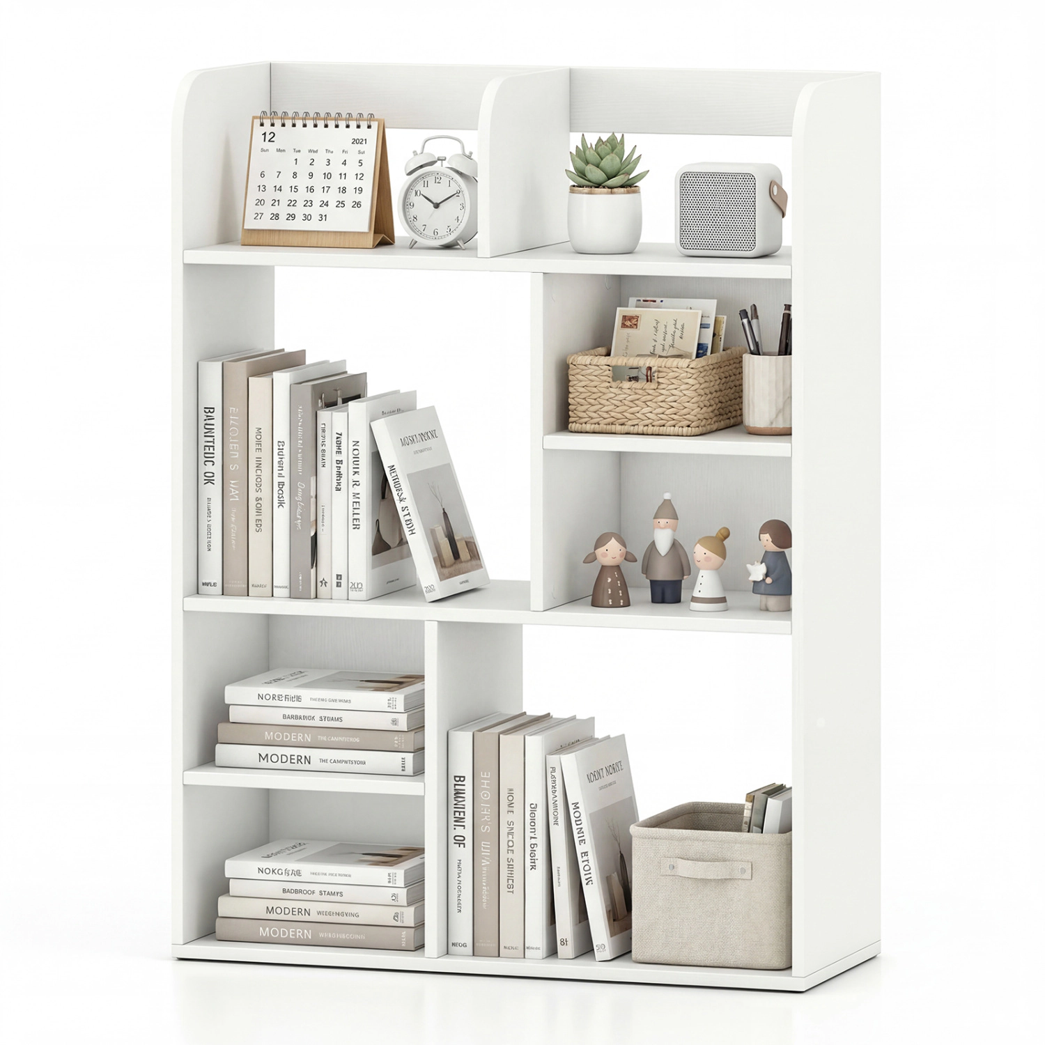 LJG Desktop Display Rack with 8 Open Cubes for Home Office