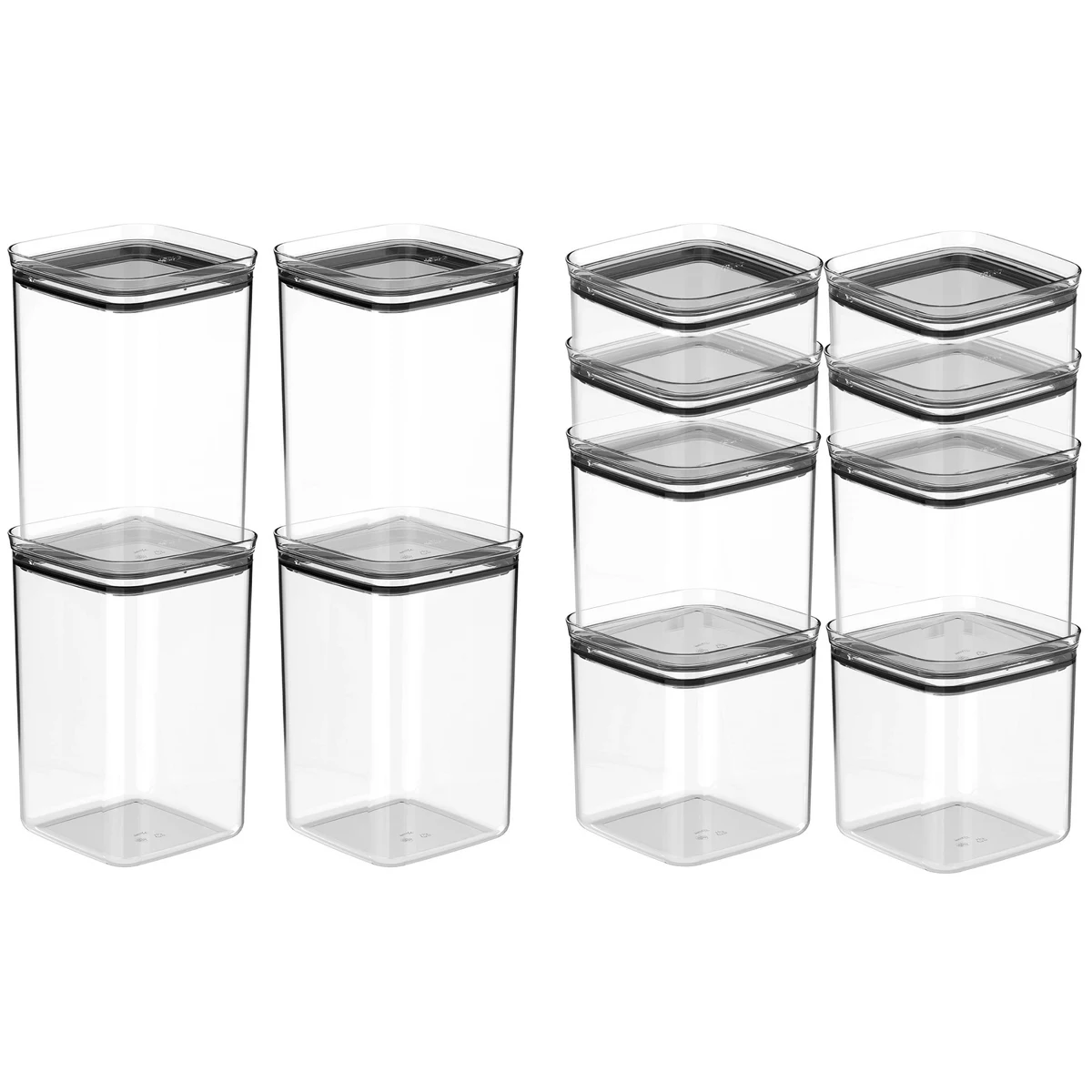 OU Airtight Food Storage Container 24pc, BPA Free Clear Plastic Containers w/ Leak Proof Lid, Stackable Pantry Organizer