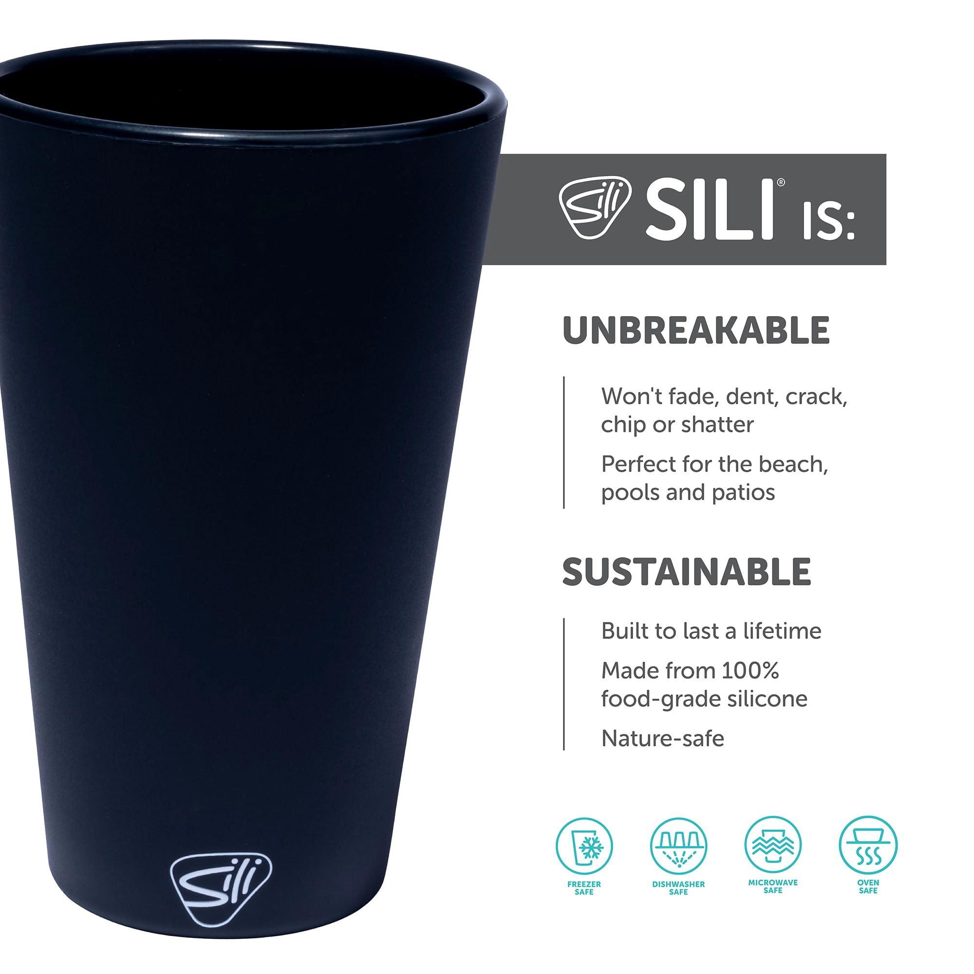 Silipint Silicone 16 oz Classic Color Pint Glass