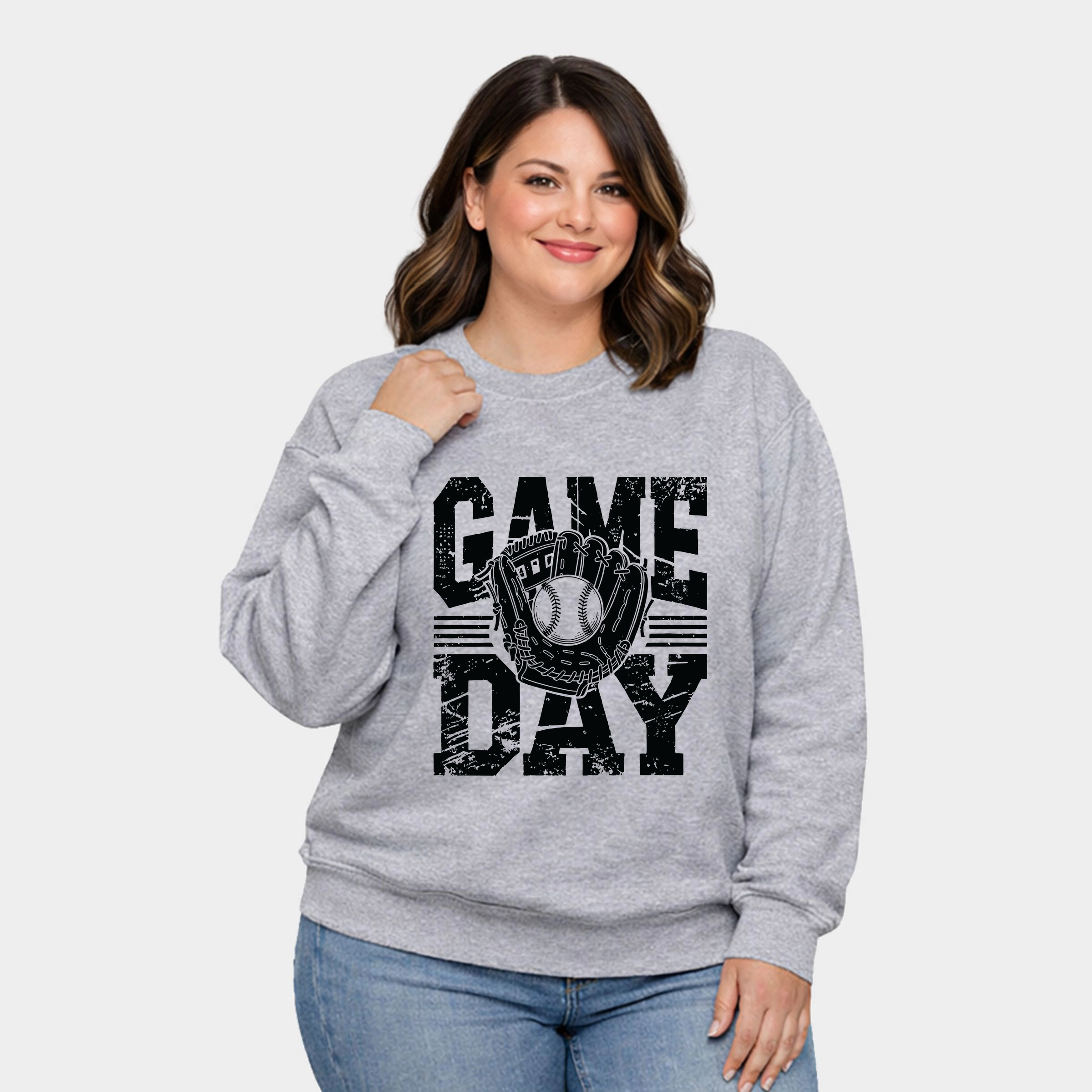 Simply Sage Market - Baseball Game Day Glove  Women's Plus Sized Graphic Sweatshirt
