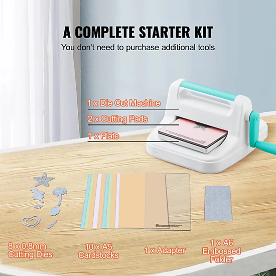 HONGGE Manual Die Cutting & Embossing Machine Portable Cut Machines Opening Scrapbooking Machine Full Kit Included For