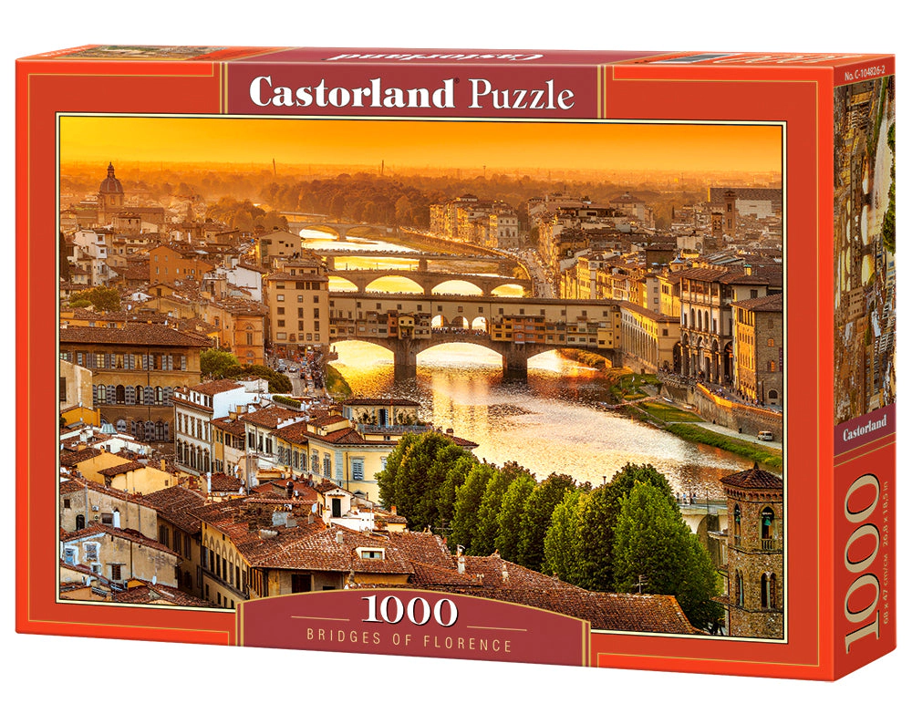 CASTORLAND 1000 Piece Jigsaw Puzzle, Bridges of Florence, Arno, Tuscany, puzzle of Italy, C-104826-2