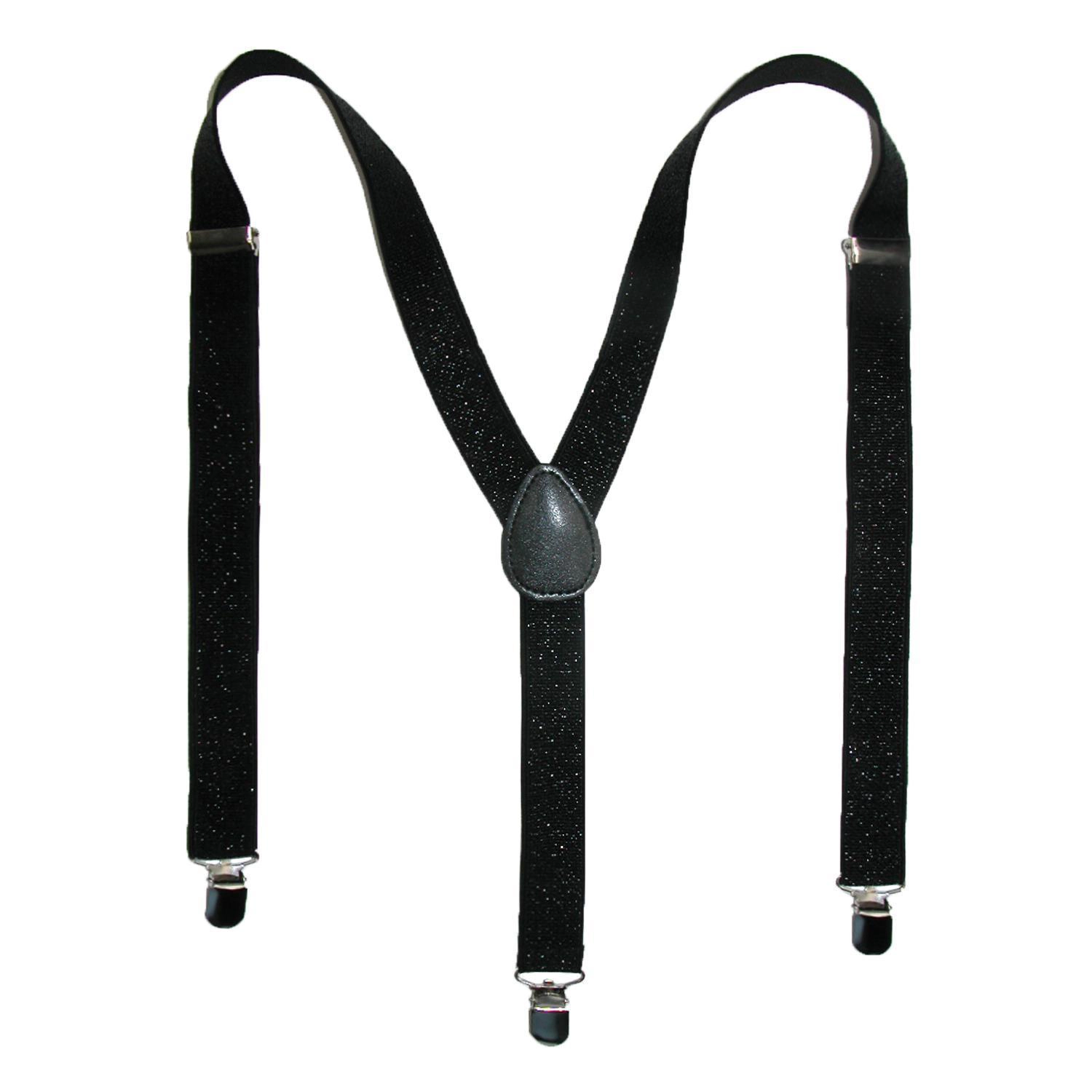 CTM Women's Elastic Glitter Clip-End Suspenders