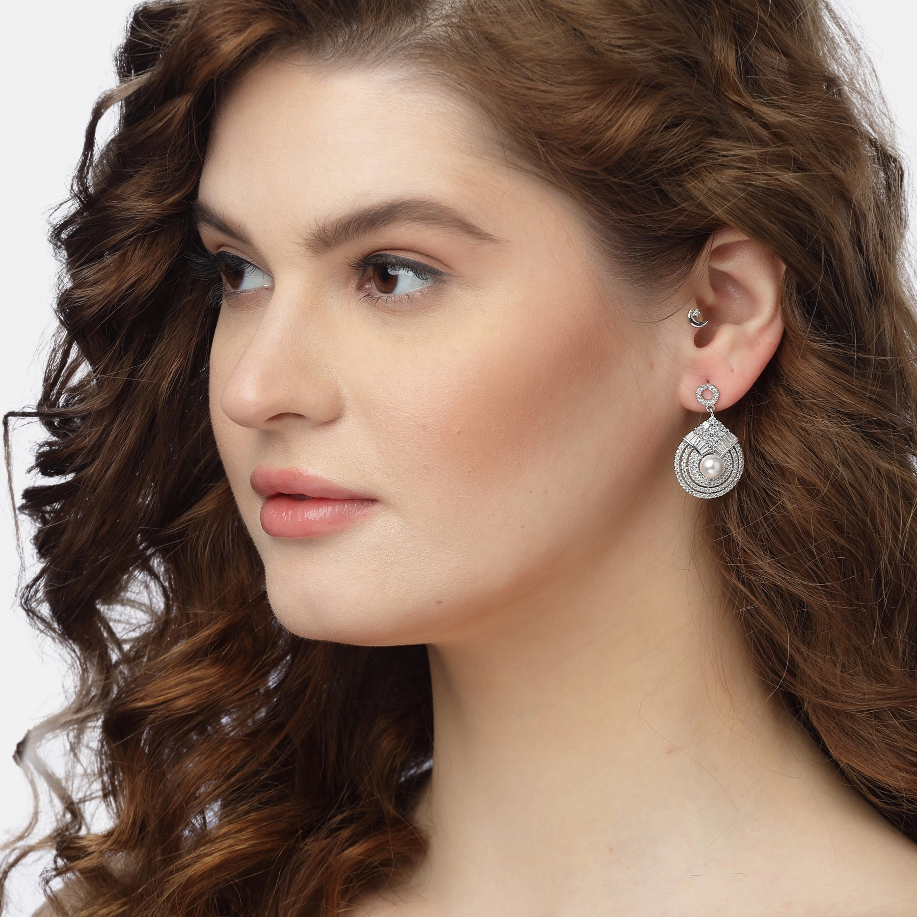 AGP PARIS Womens Pearlescent Radiant Drop Earrings