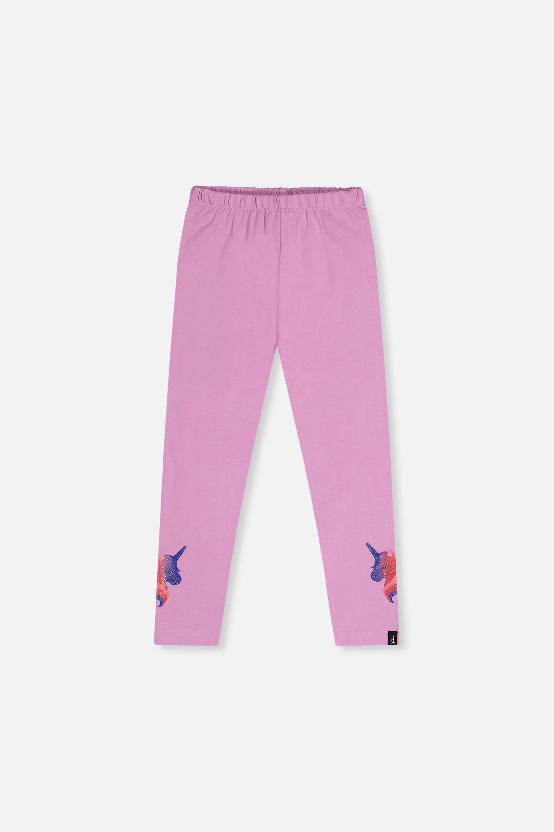 Deux par Girls Shimmering Unicorn Organic Cotton Jersey Leggings