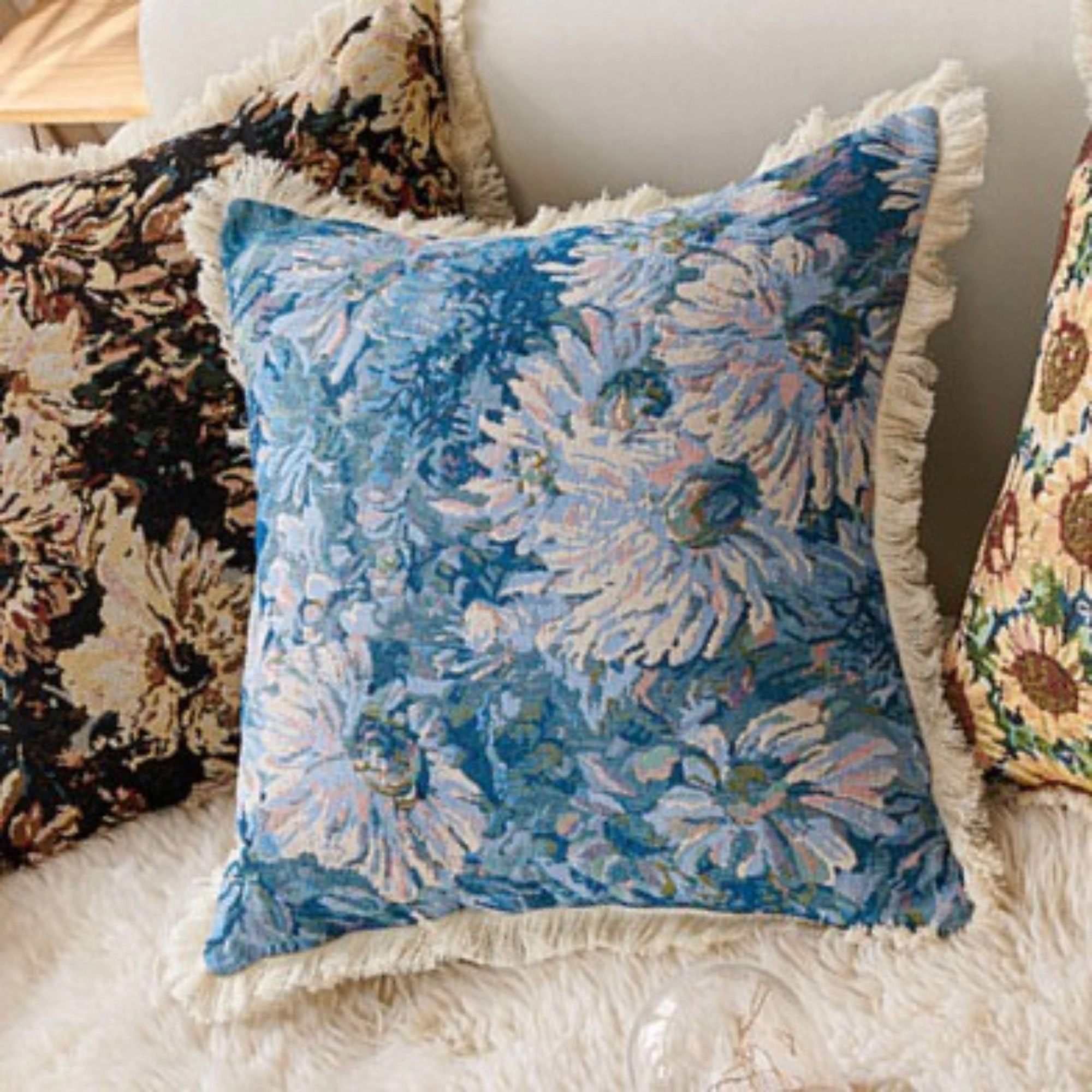 Alilang Unisex Cotton Throw Pillow 17.7*17.7 Soft Decorative Cushion for Sofa Bed Chair