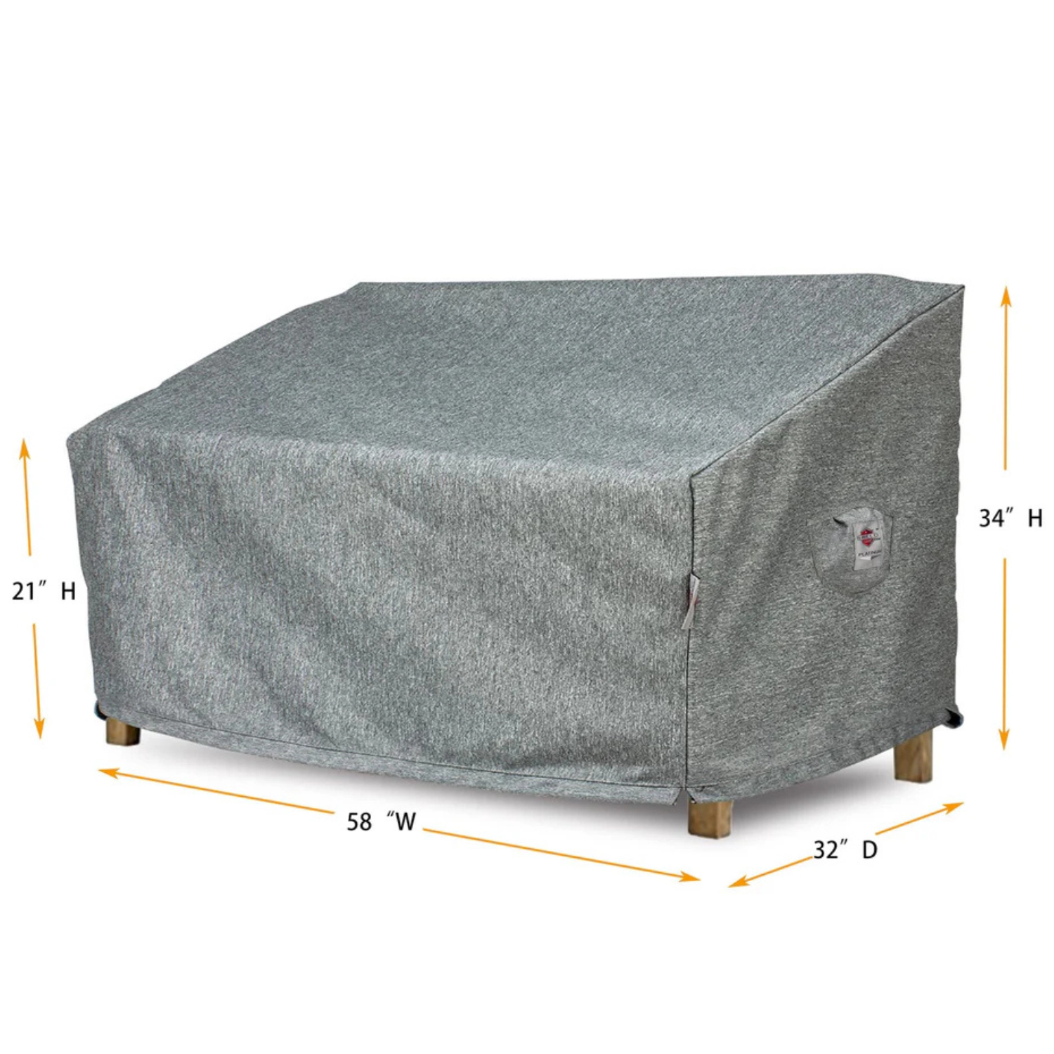 Summerset Shield Platinum 3-Layer Water Resistant Outdoor Loveseat Cover - 58x32", Grey Melange