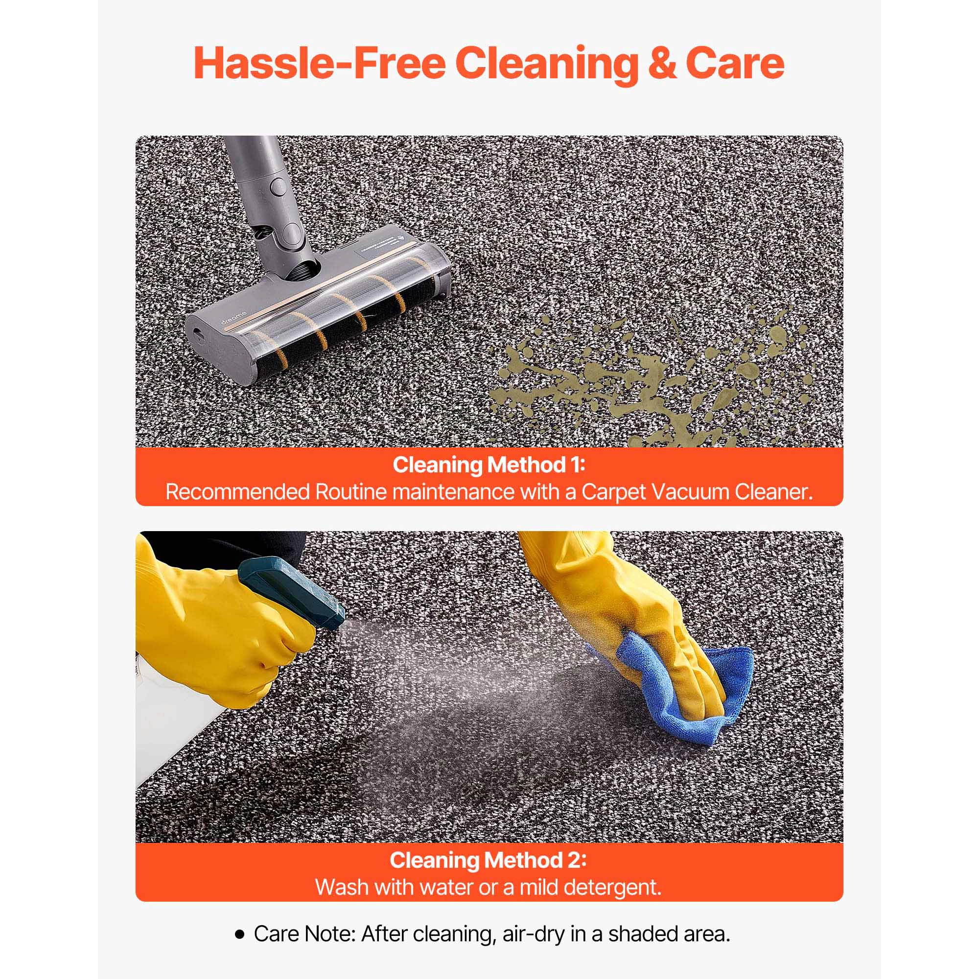 HONGGE Heavy Duty Washable Front Door Mat for Indoor and Outdoor Industrial Entrance Carpet with PVC Backing