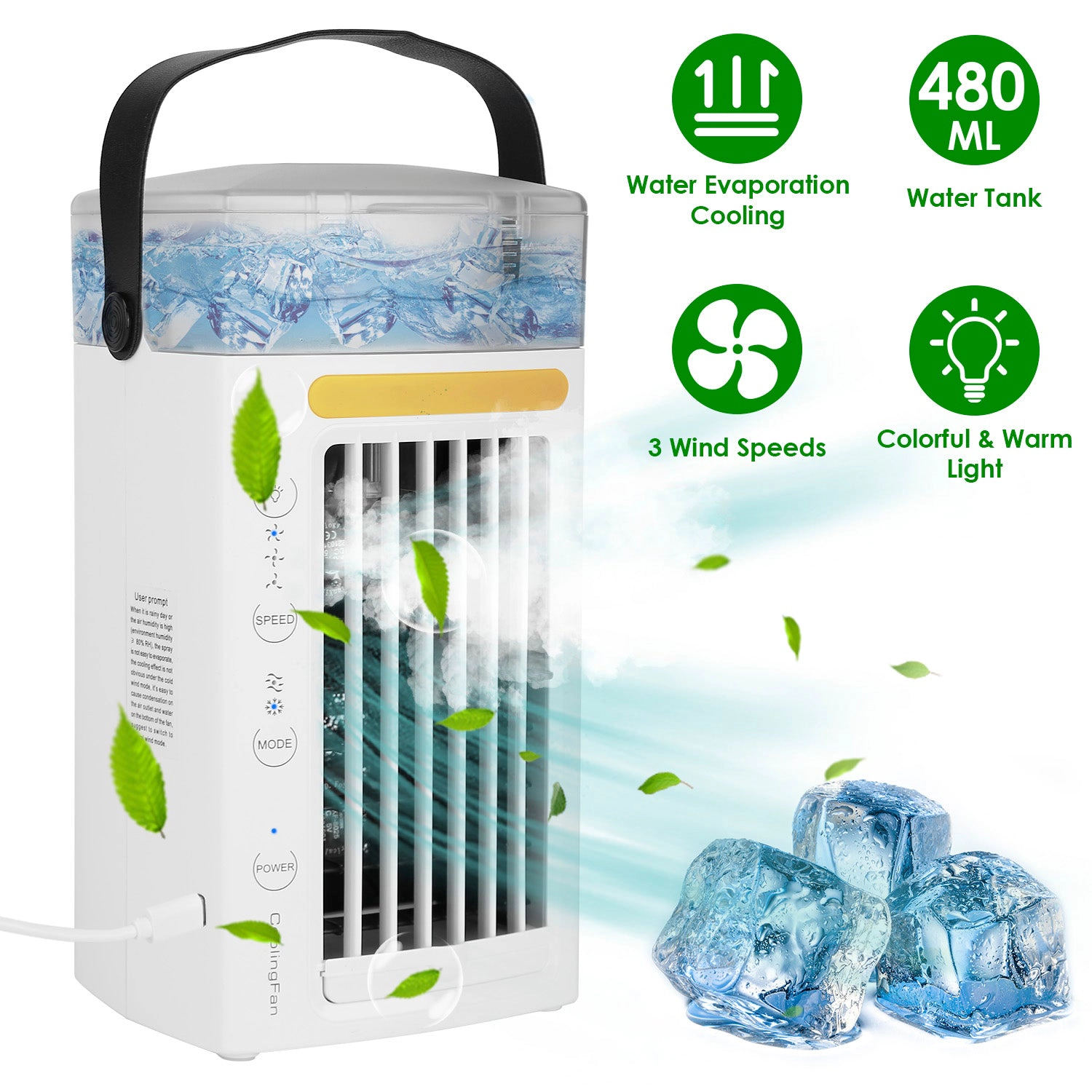 GBruno 4-in-1 Evaporative Air Cooler Desktop Fan