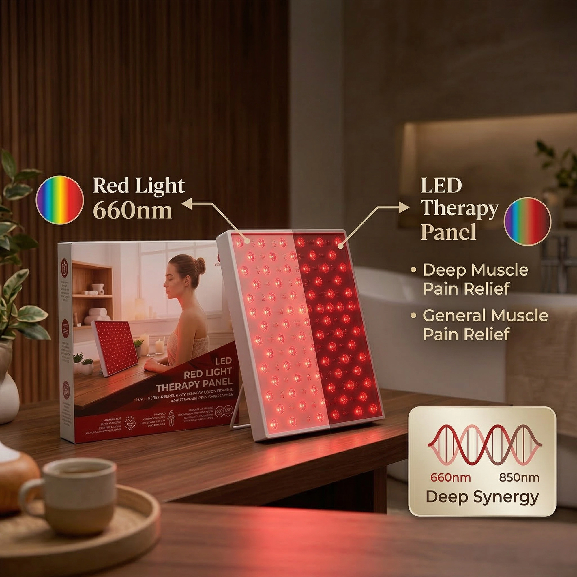 Pursonic Unisex Wellness & Recovery LED Red Light Therapy Panel – At-Home Wellness & Recovery