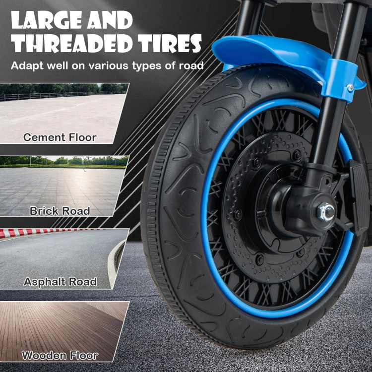 Hivvago Kids Electric Motorcycle with Training Wheels and LED Headlights