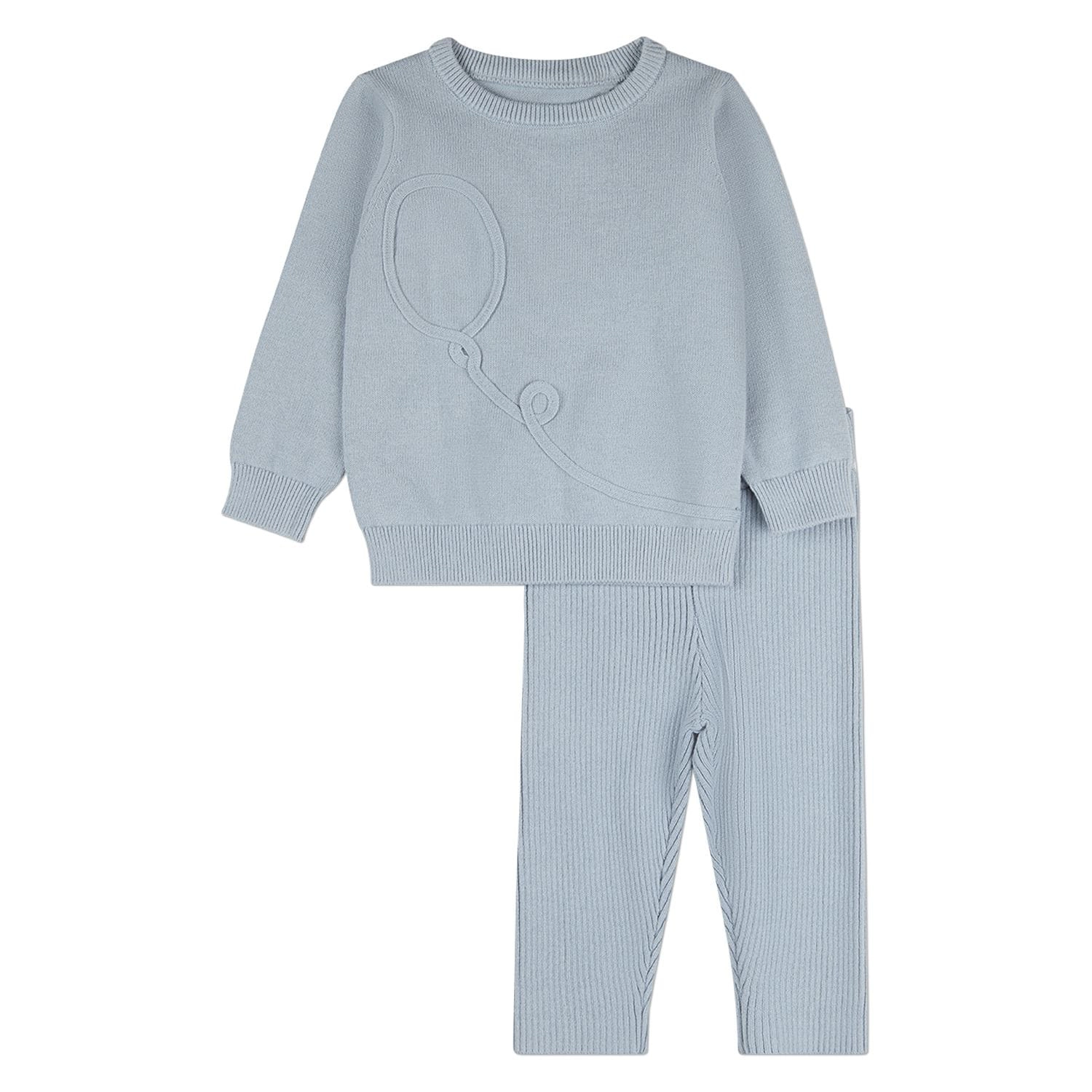 Memoi Boys 2 Piece Baby and Toddler 100% Cotton Knit Set with Balloon Accent