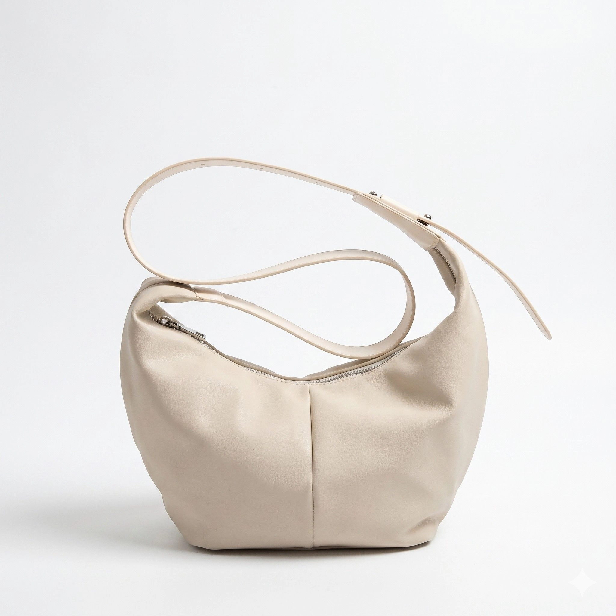 Alilang Women's Soft Faux Leather Crescent Shoulder Bag Adjustable Strap Slouchy Everyday Crossbody Purse