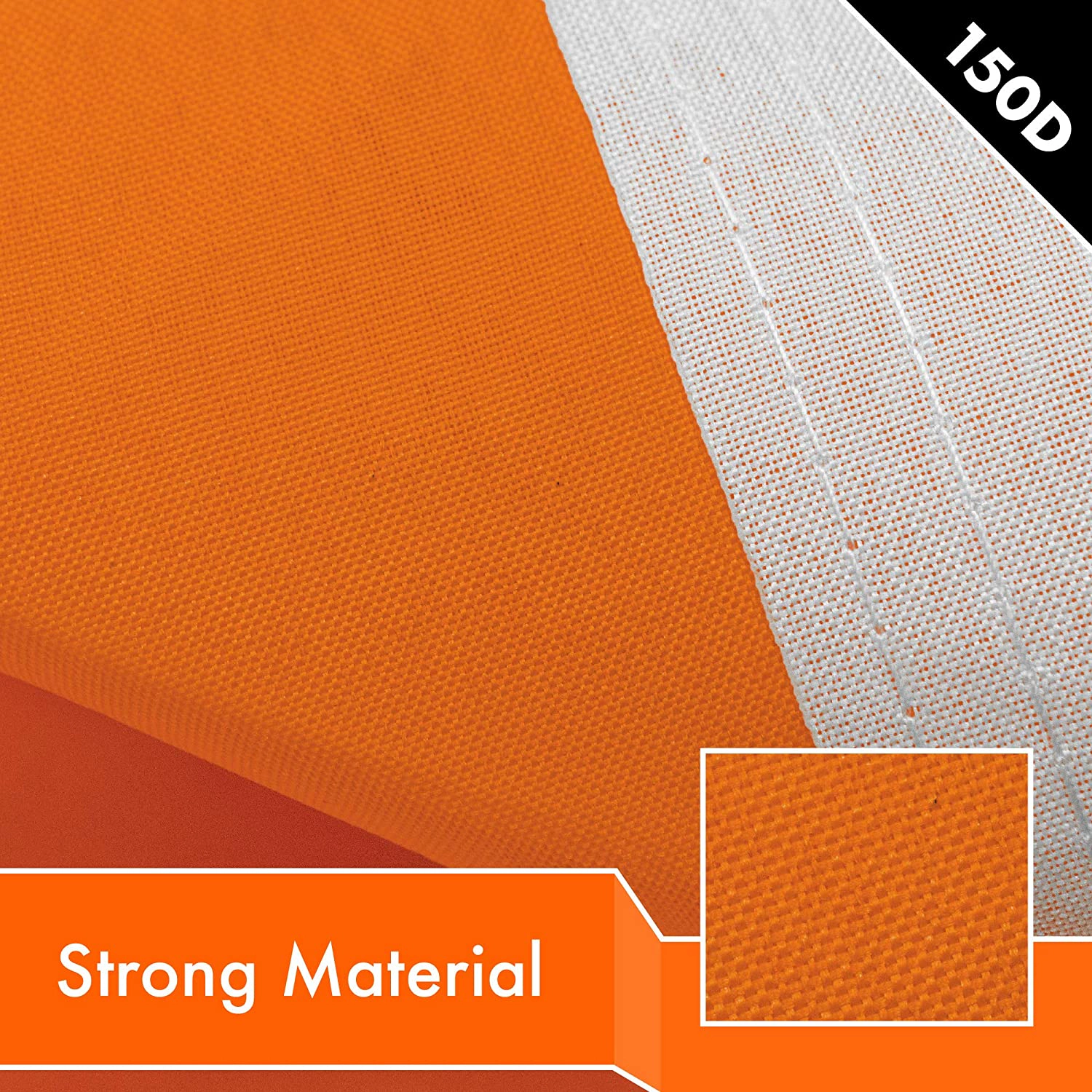 G128 Solid Orange Flag 3x5 ft - 150D Polyester, Dye-Sublimated, Brass Grommets, Double-Needle Stitching
