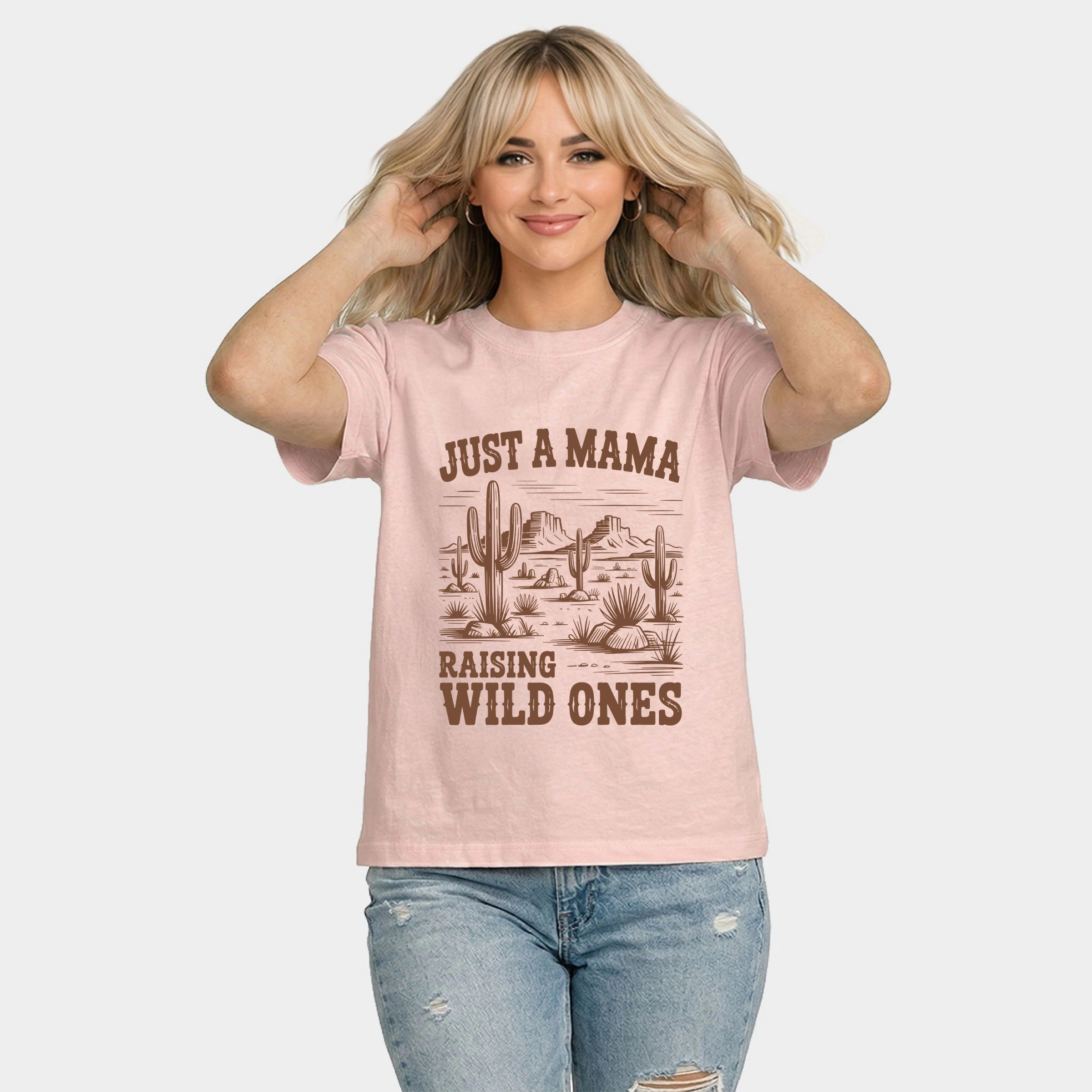 Simply Sage Market - Just A Mama Raising Wild Ones Women's Relaxed Boxy Tee