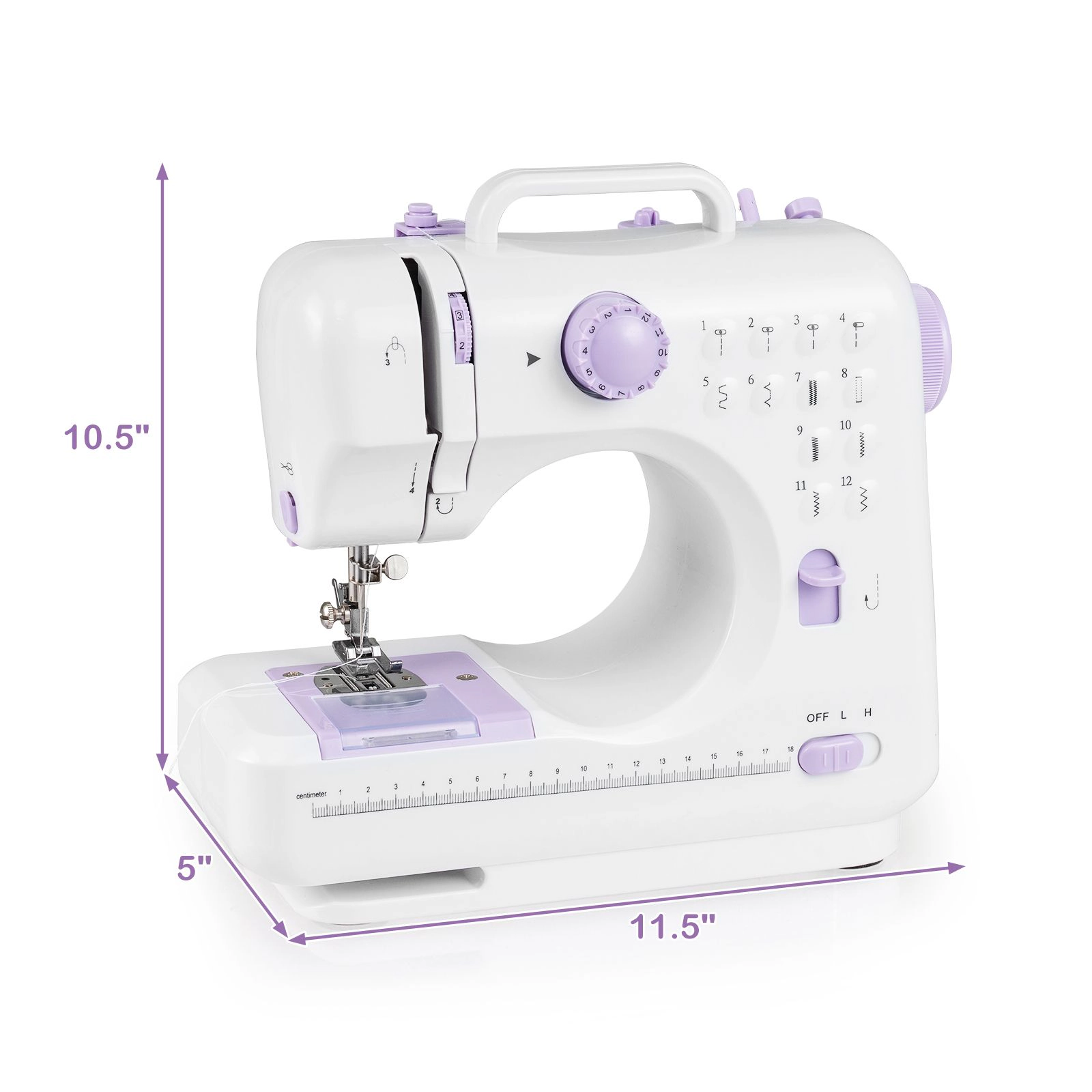 SlickBlue Portable Mini Sewing Machine with 12 Stitch Patterns and Kit