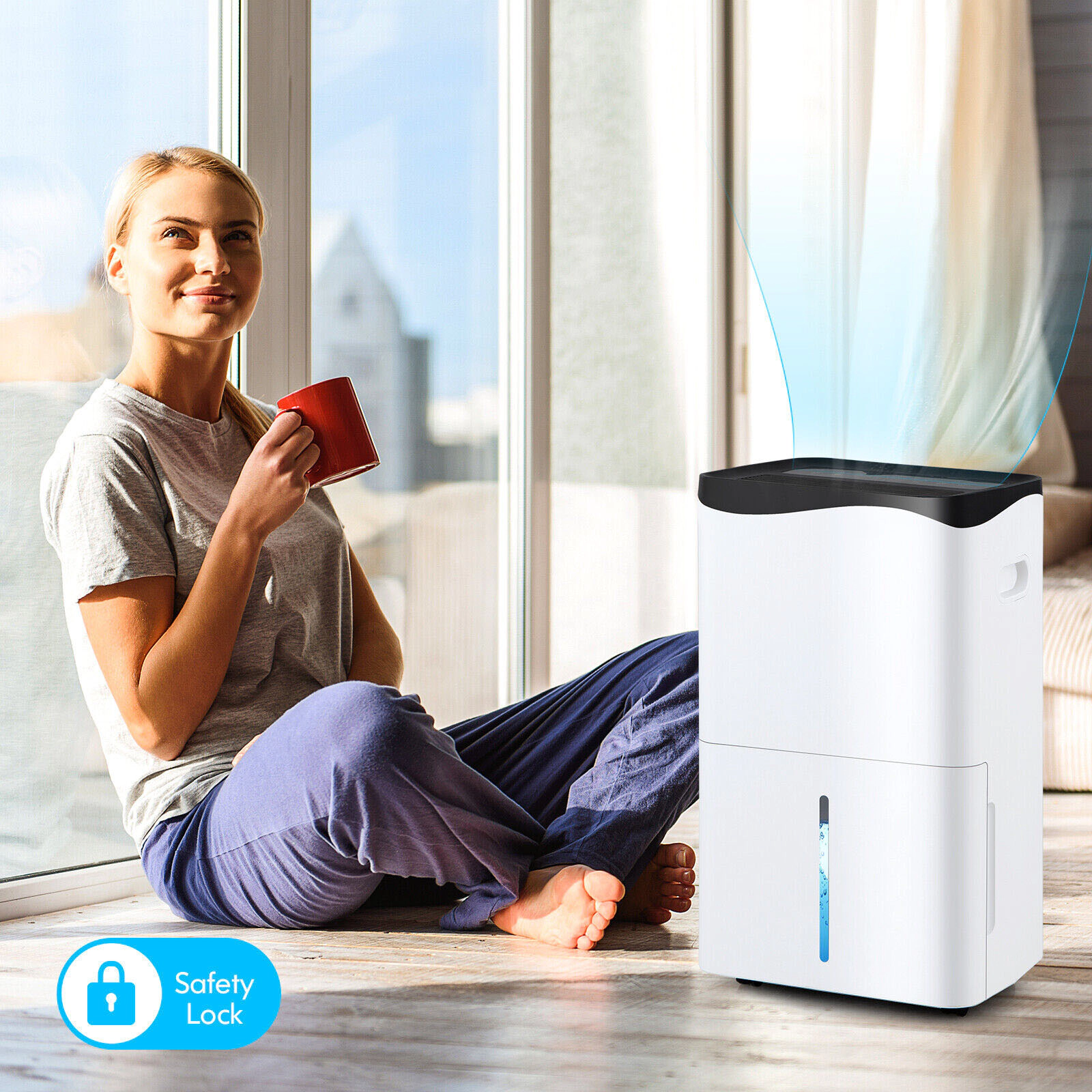 SlickBlue 100 Pint Smart Dehumidifier with WiFi Control for Rooms up to 5500 Sq Ft