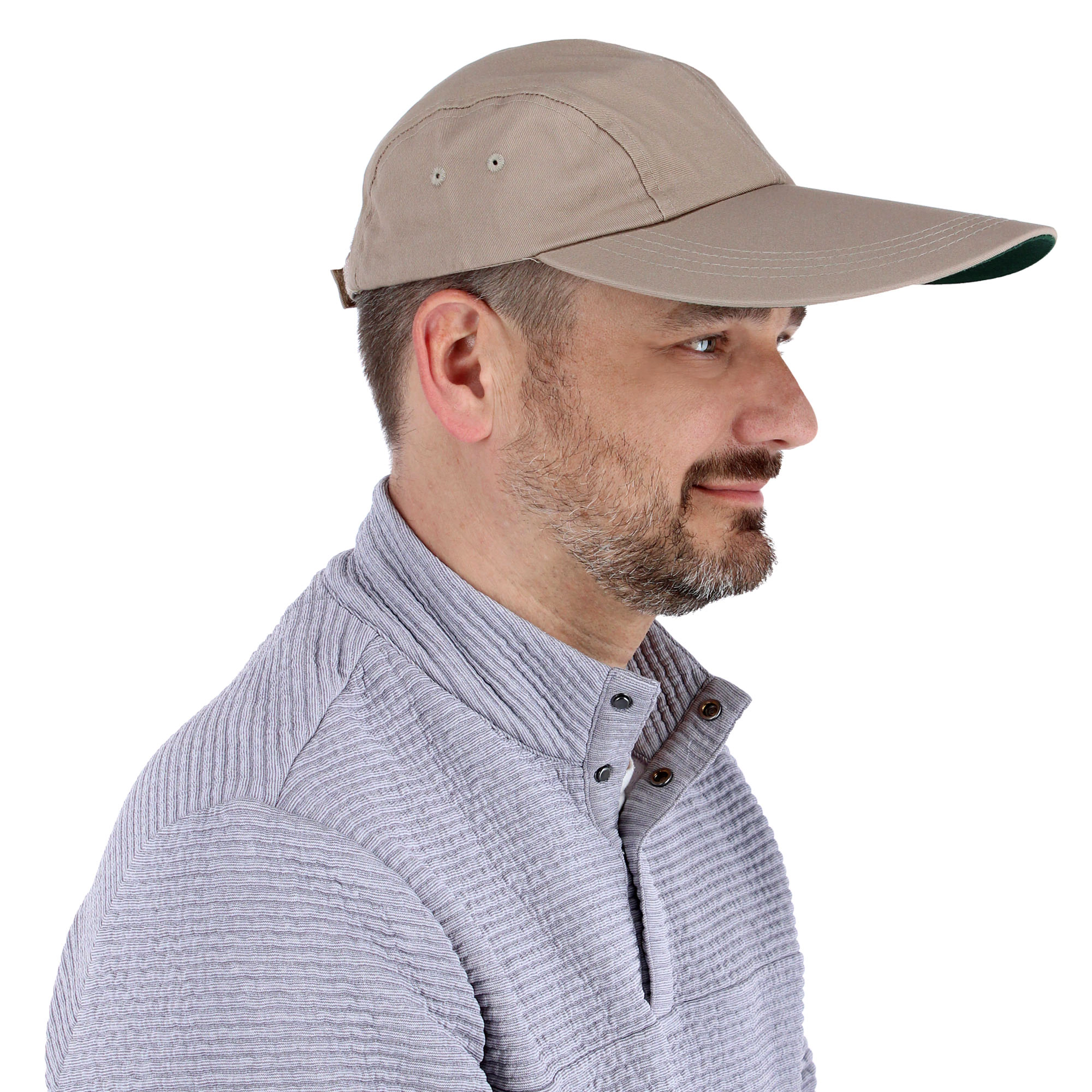 CTM Cotton Long 5 Inch Bill Visor Baseball Cap