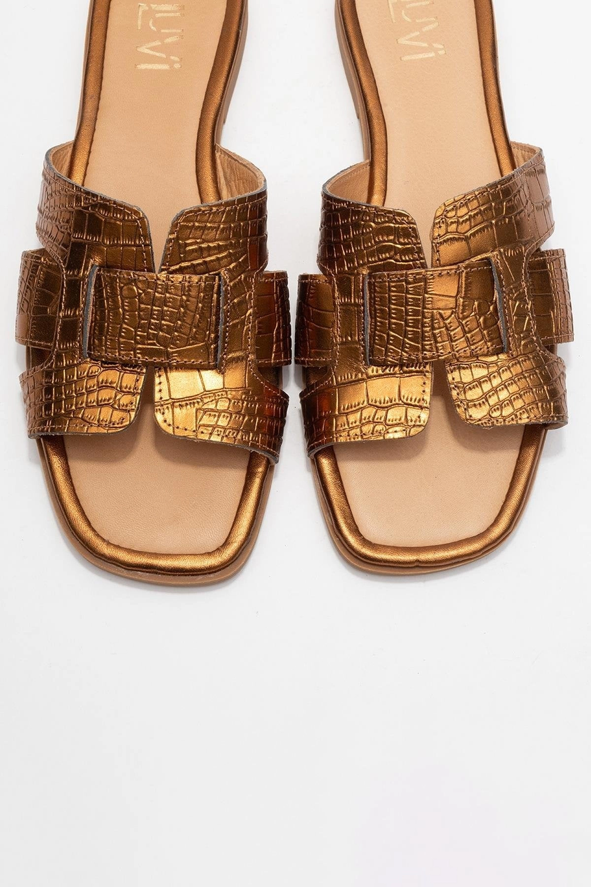 Forever & Always Womens Notre Leather Flat Sandalss