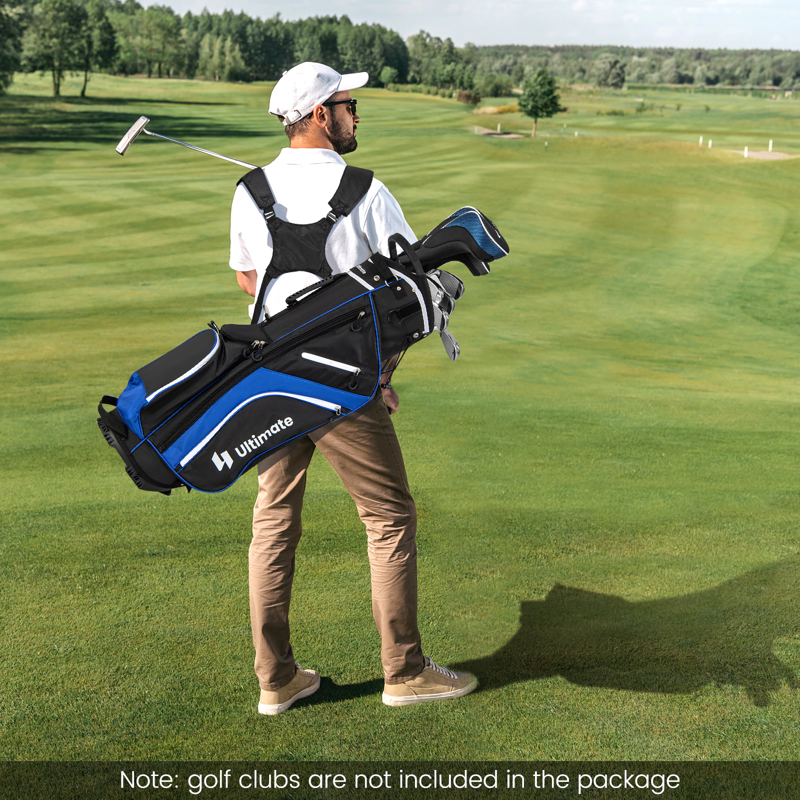 LJG Lightweight Golf Stand Bag with 14 Way Top Dividers and 6 Pockets