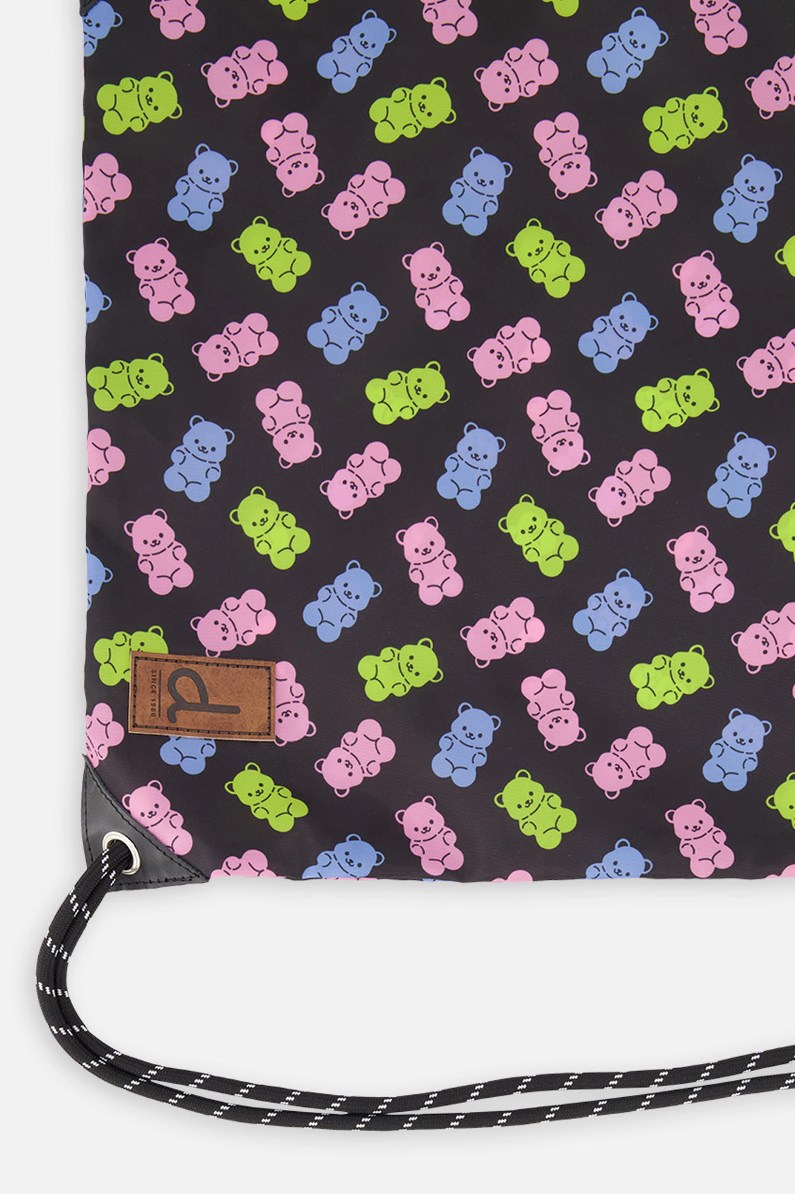 Deux par Deux Girls Lightweight Gummy Bear Print Drawstring Bag