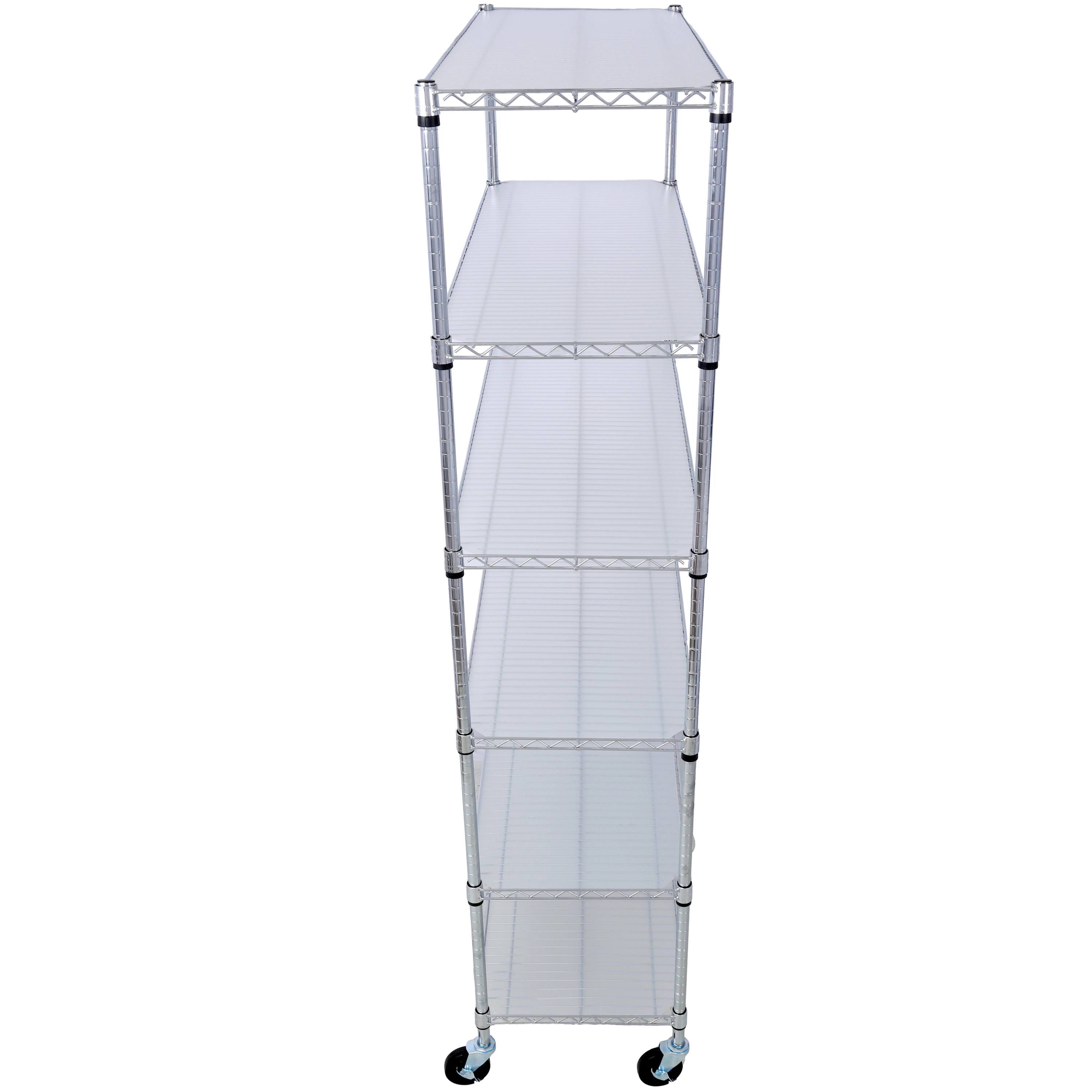 Flynama 6 Tier NSF Wire Shelving 6000 LBS with Wheels Liners 82 in H x 48 in L x 18 in D Chrome