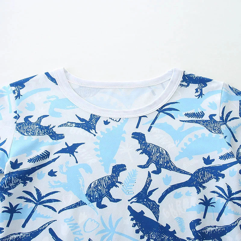 MyKids-USA Boys Summer Blue T-Shirt and Shorts Set