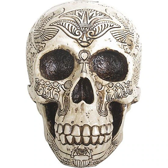 Pacific Giftware Ancient Egypt Human Skull Etched with Egyptian Symbols Figurine Skeleton 6 inch