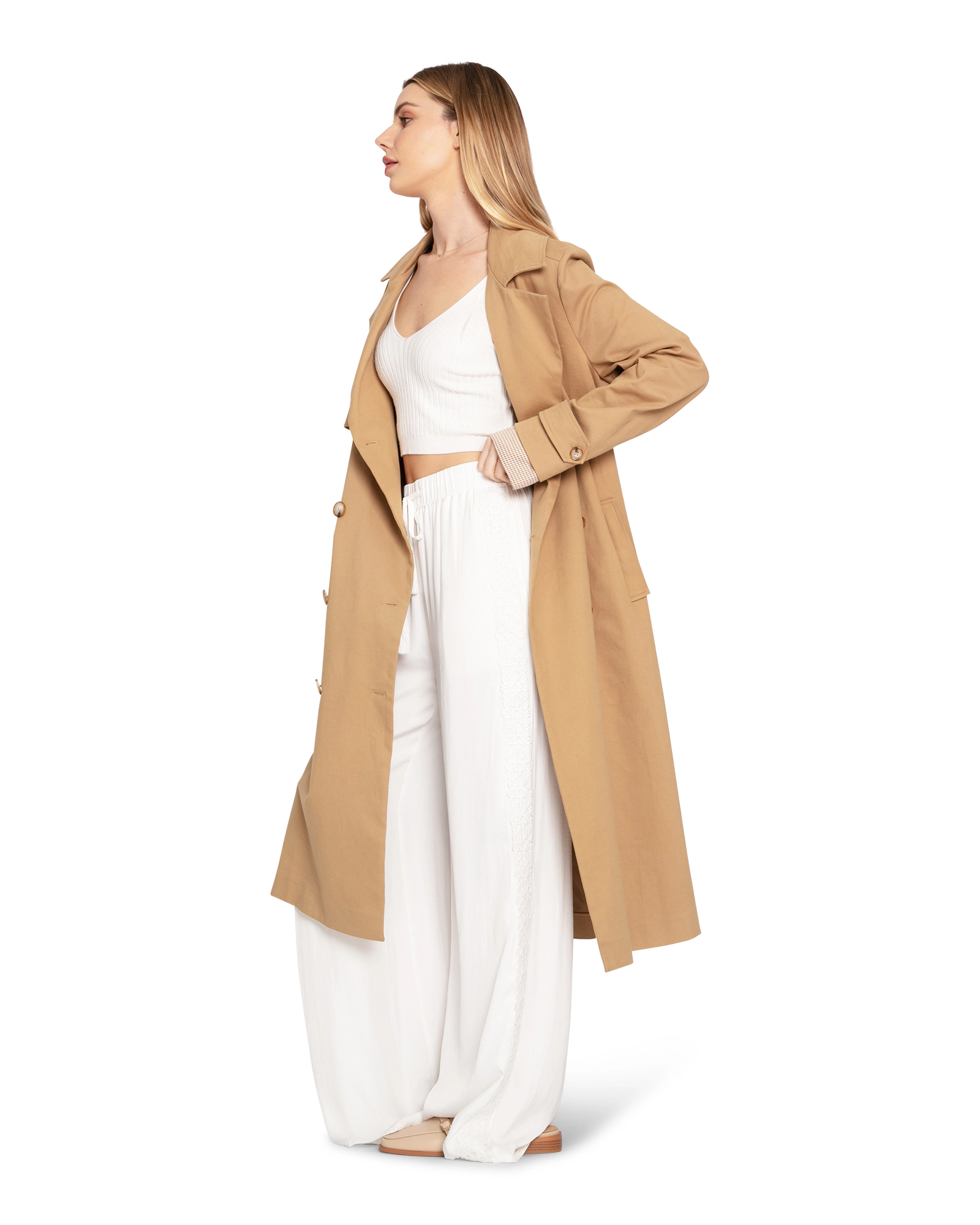 Belle & Bloom Womens Empirical Trench Coat