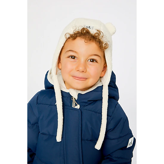 Deux par Deux Unisex Winter Sherpa Hat with Ear Flaps and Ears