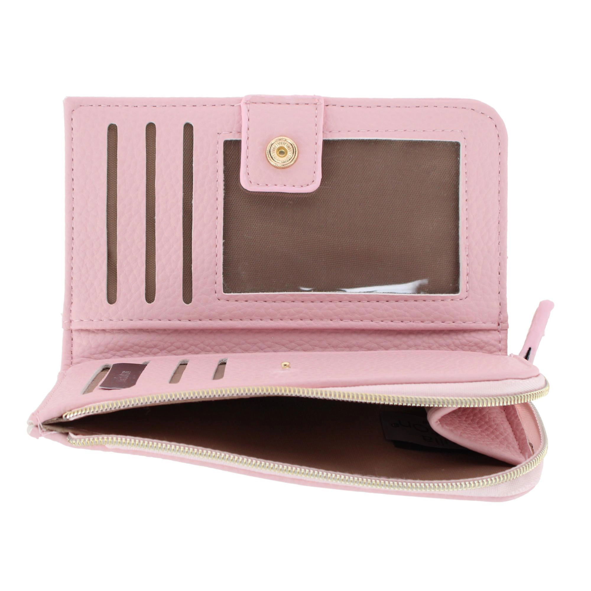 Julia Buxton Women's Fashionable L Zip Snap Premium Faux Leather Wallet