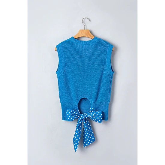 Threaded Pear Gracelynn Back Tie Cropped Sweater