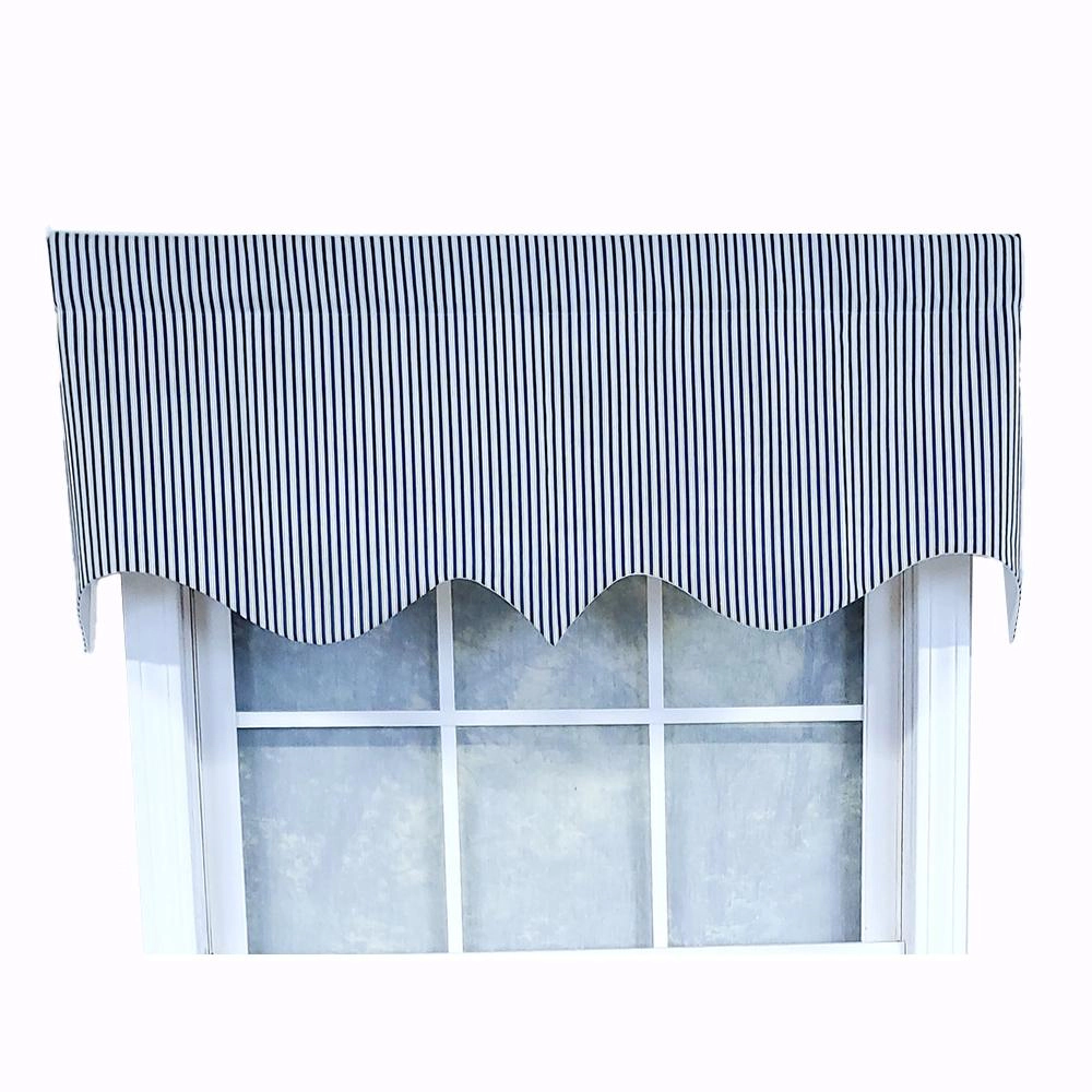 RLF Home Luxurious Modern Design Classic MG-Ticking Stripe Regal Style Window Valance 50" x 17