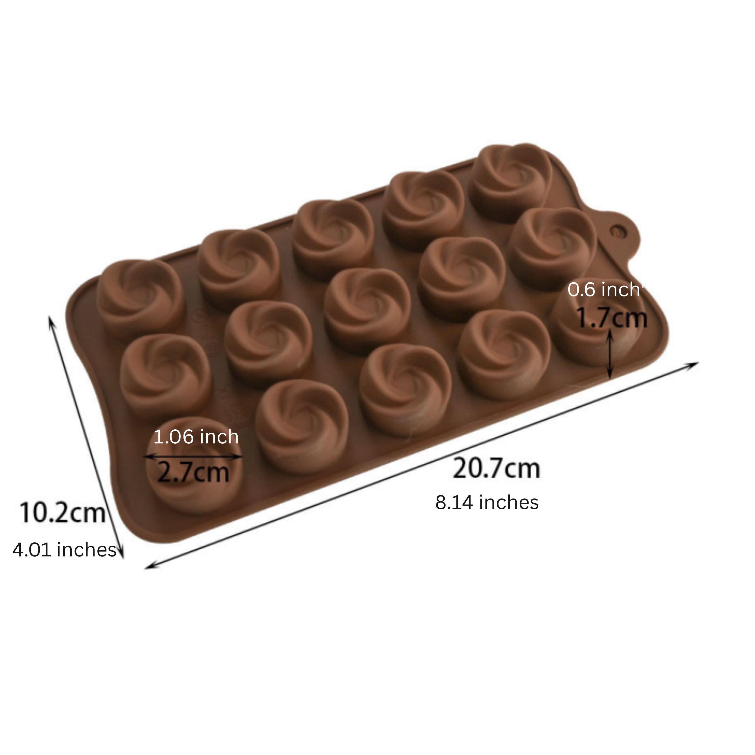 Kitcheniva 4.0 x 8.2 Inch Silicone Flower Design Chocolate Mold