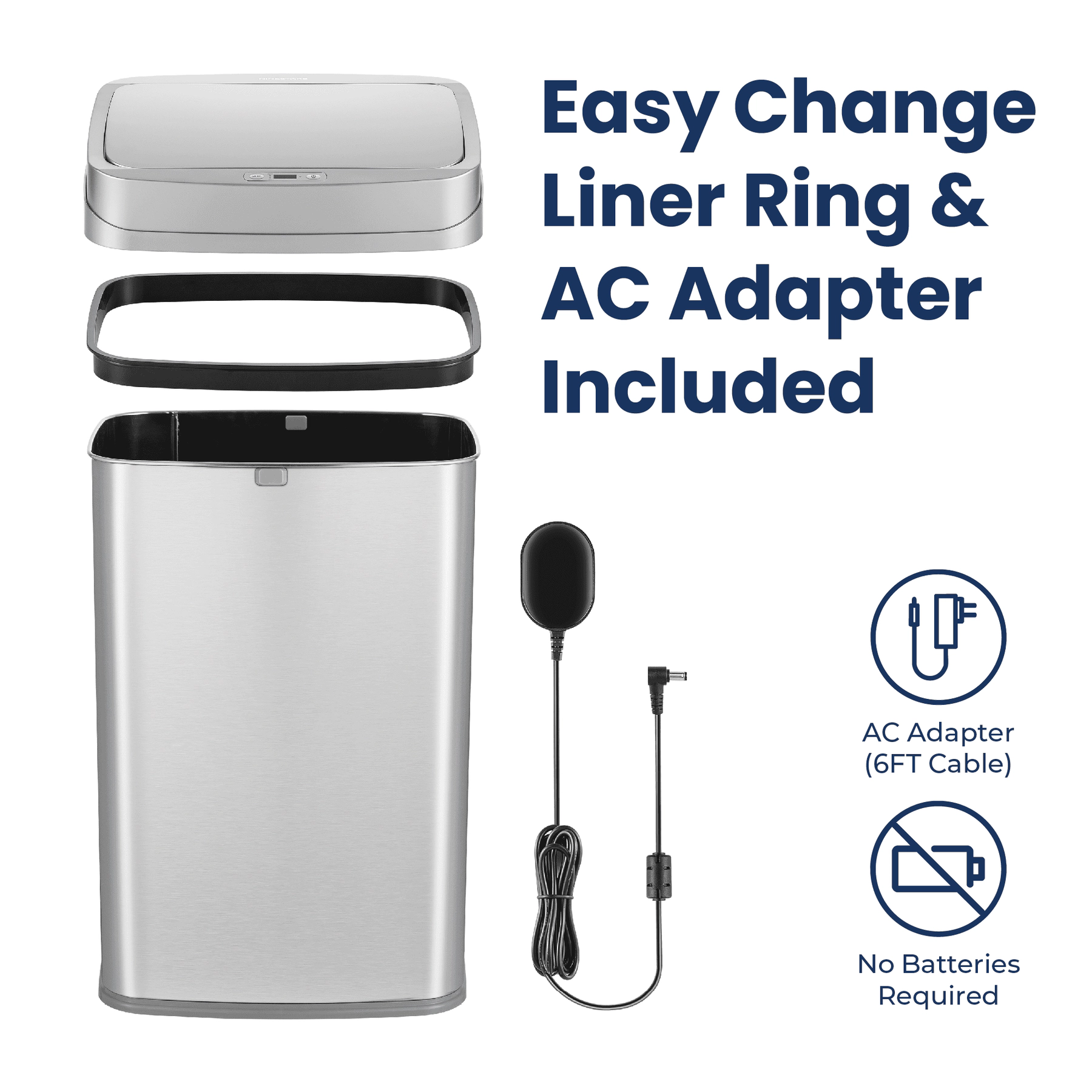 Ninestars Nova Series 13.2-Gallon Odor-Neutralizing Smart Trash Can