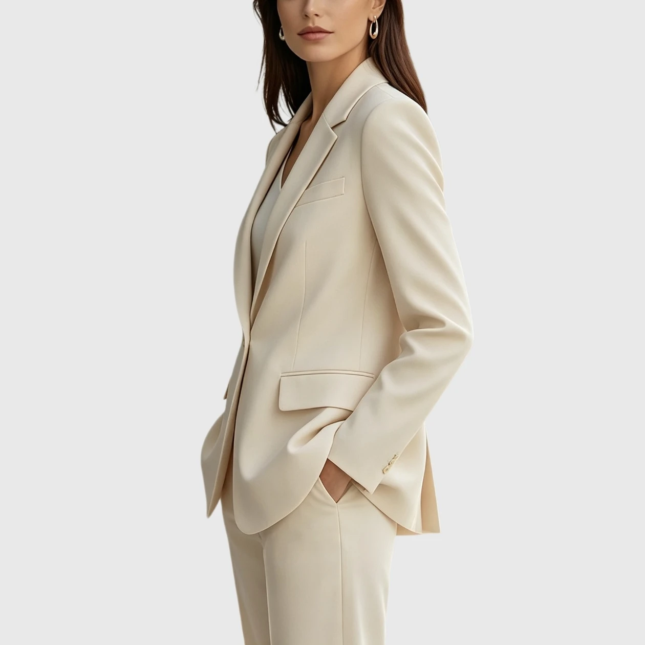 YesFashion Womens Casual Blazers Open Front Long Sleeve Button Down Business Work Office Suit Jacket
