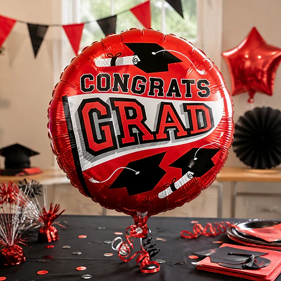 LoonBalloon Graduation School Pennant Foil Balloons, Red, 5 Pack, Color ...
