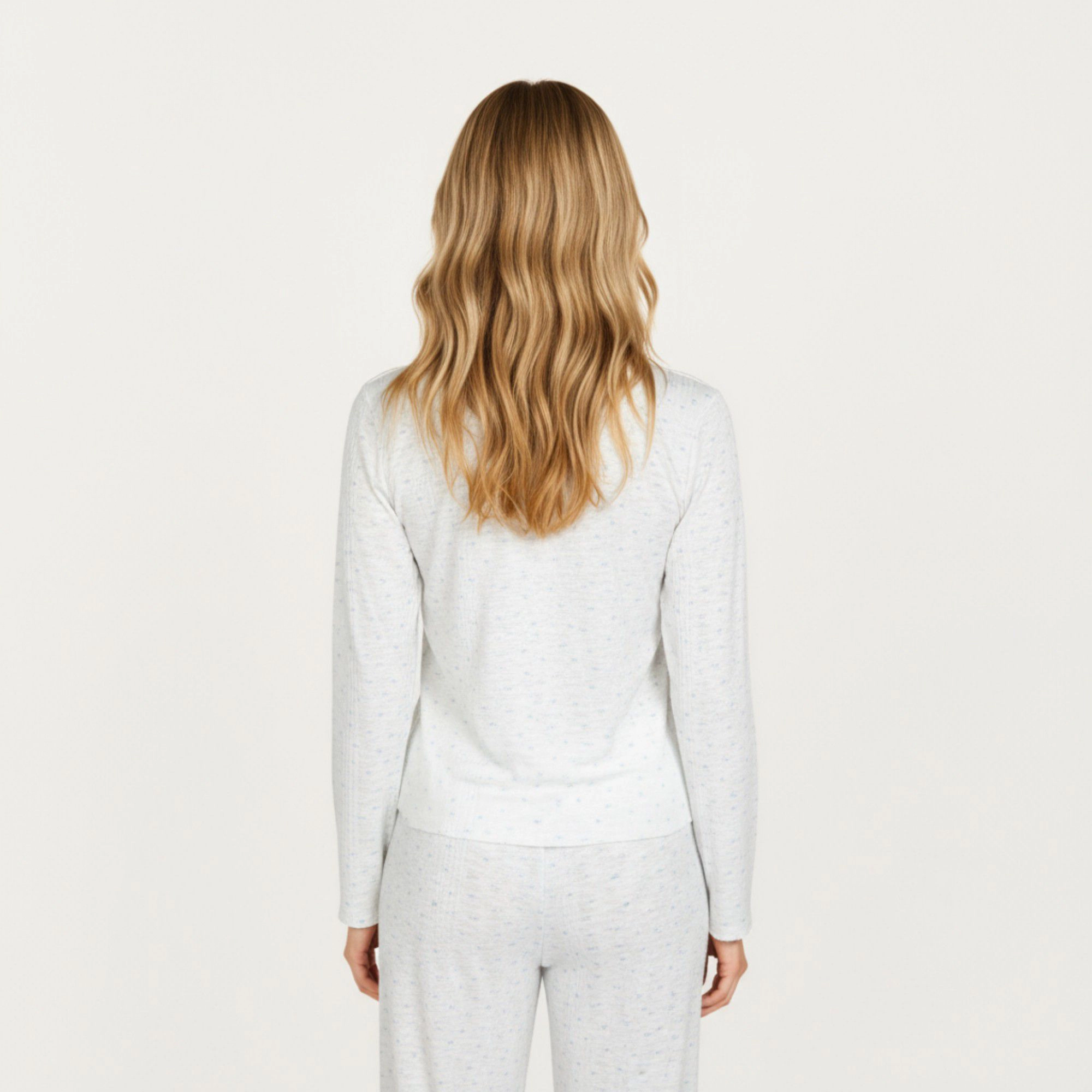 Anna-Kaci Women's 2-Piece Top with Built-In Chest Pads and Relaxed Fit Pants Pajama Set Soft Textured Fabric