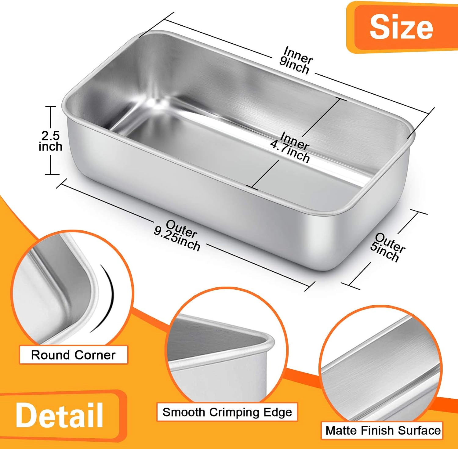 e-far Stainless Steel Baking Pan