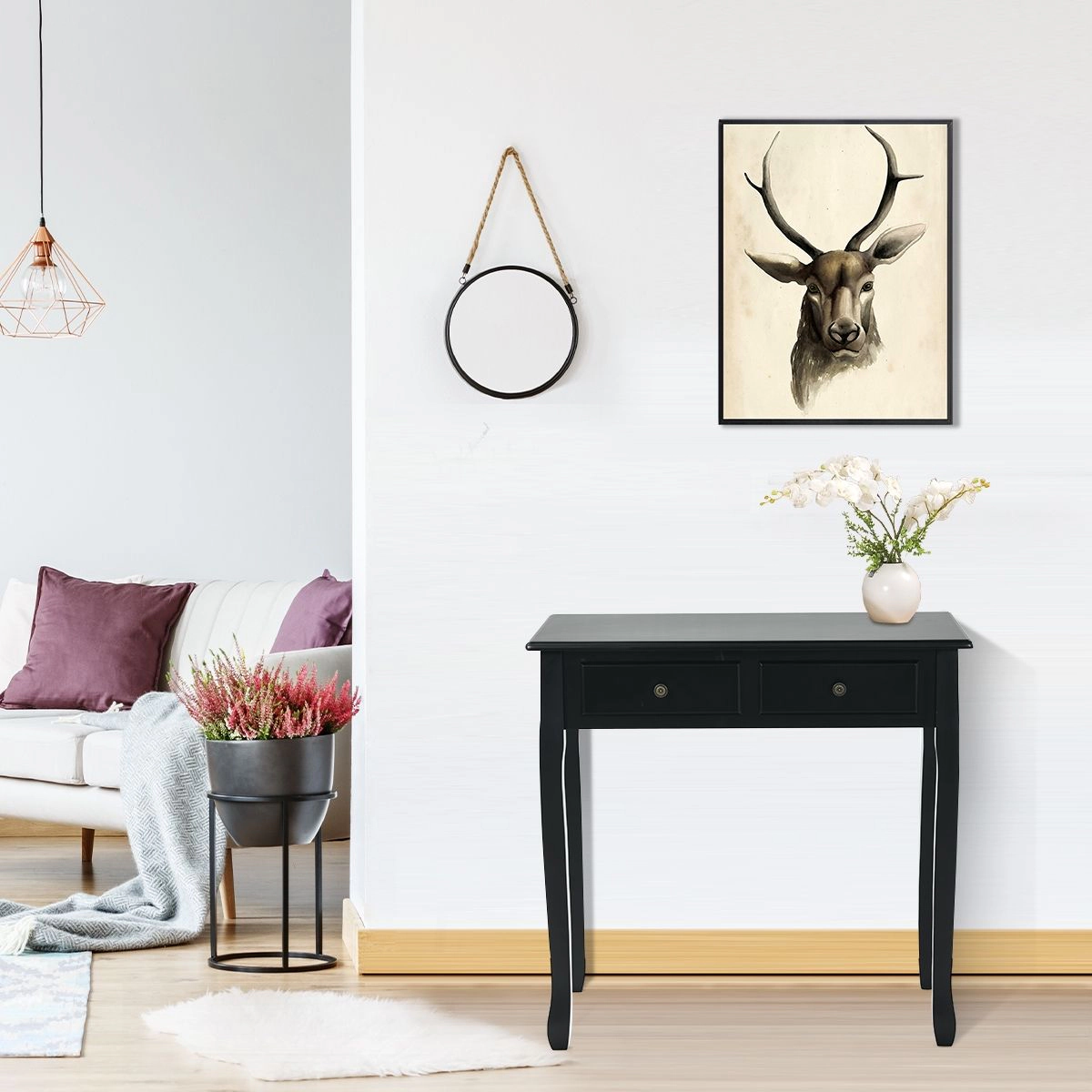 SlickBlue Home Office Desk with Removable Organizer and Drawers