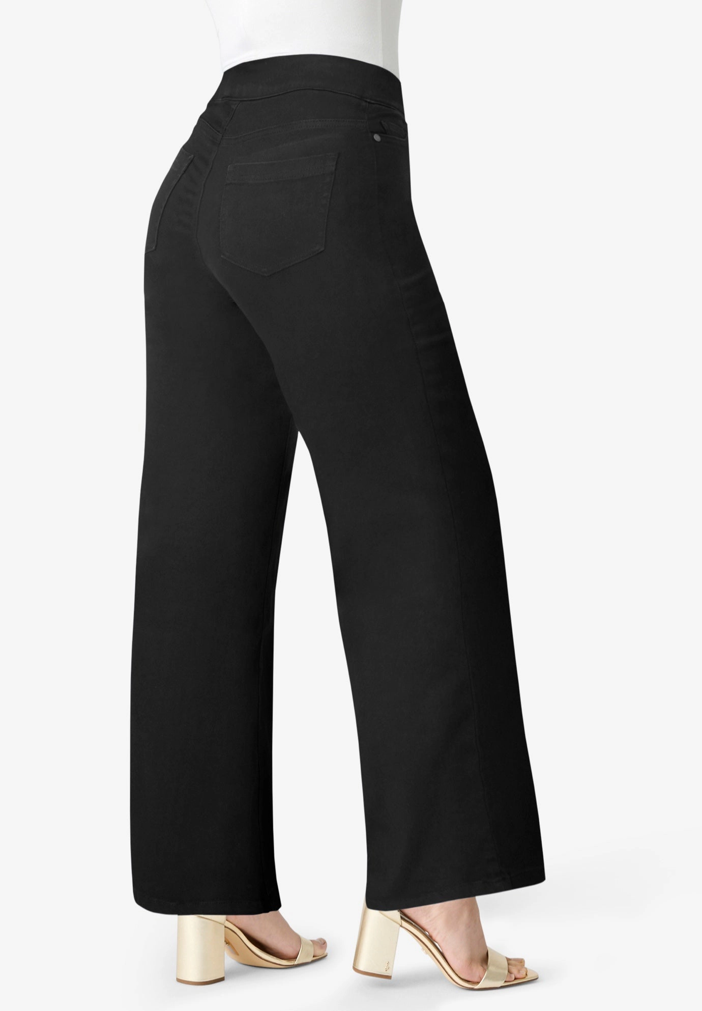 Roaman's Women's Plus 360° Stretch Wide Leg Jean