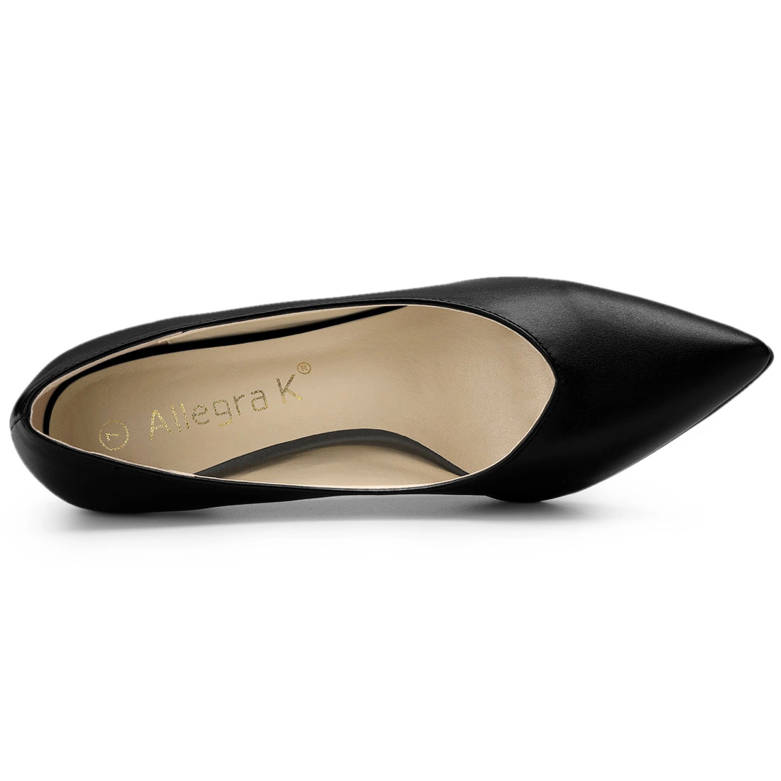 BLISSFUL STEP Women's Pointed Toe Low Kitten Heel Pumps