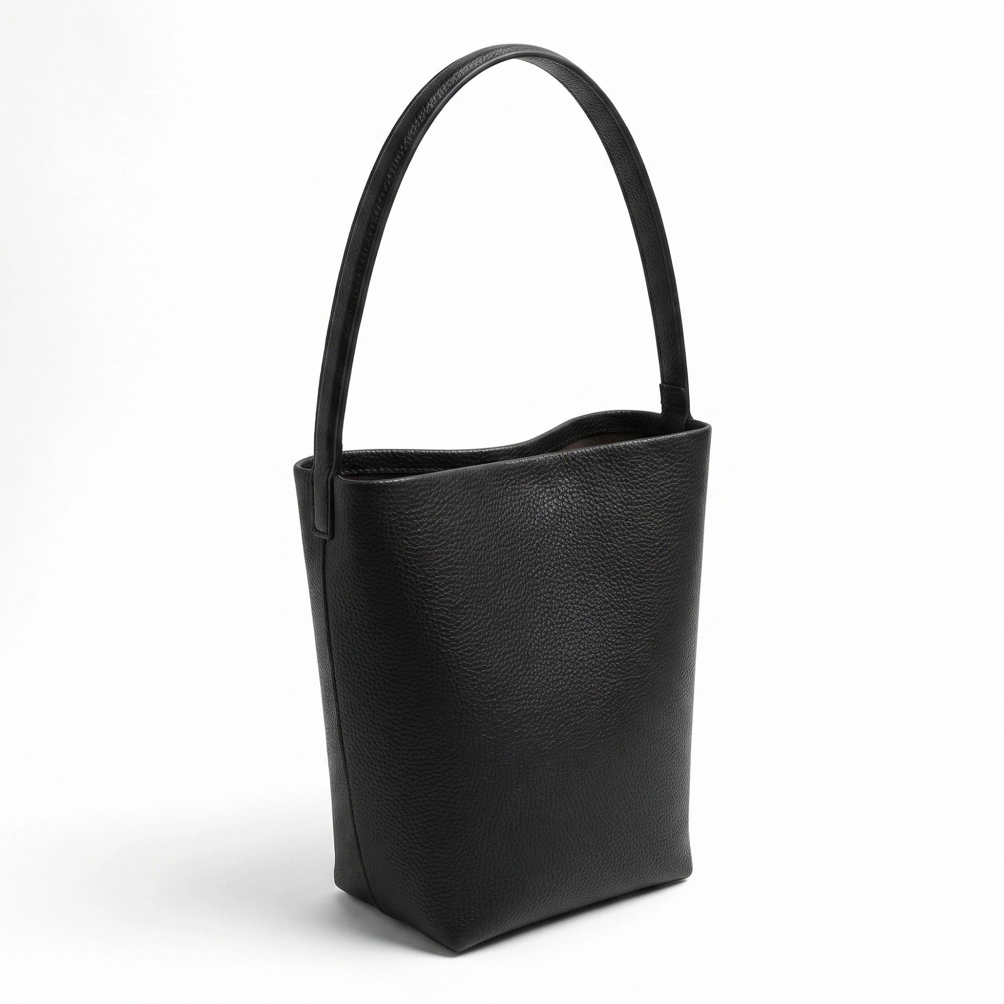 Alilang Women's Textured Bucket Shoulder Bag with Long Strap and Soft Structured Silhouette 8.5x6.7x2.5in