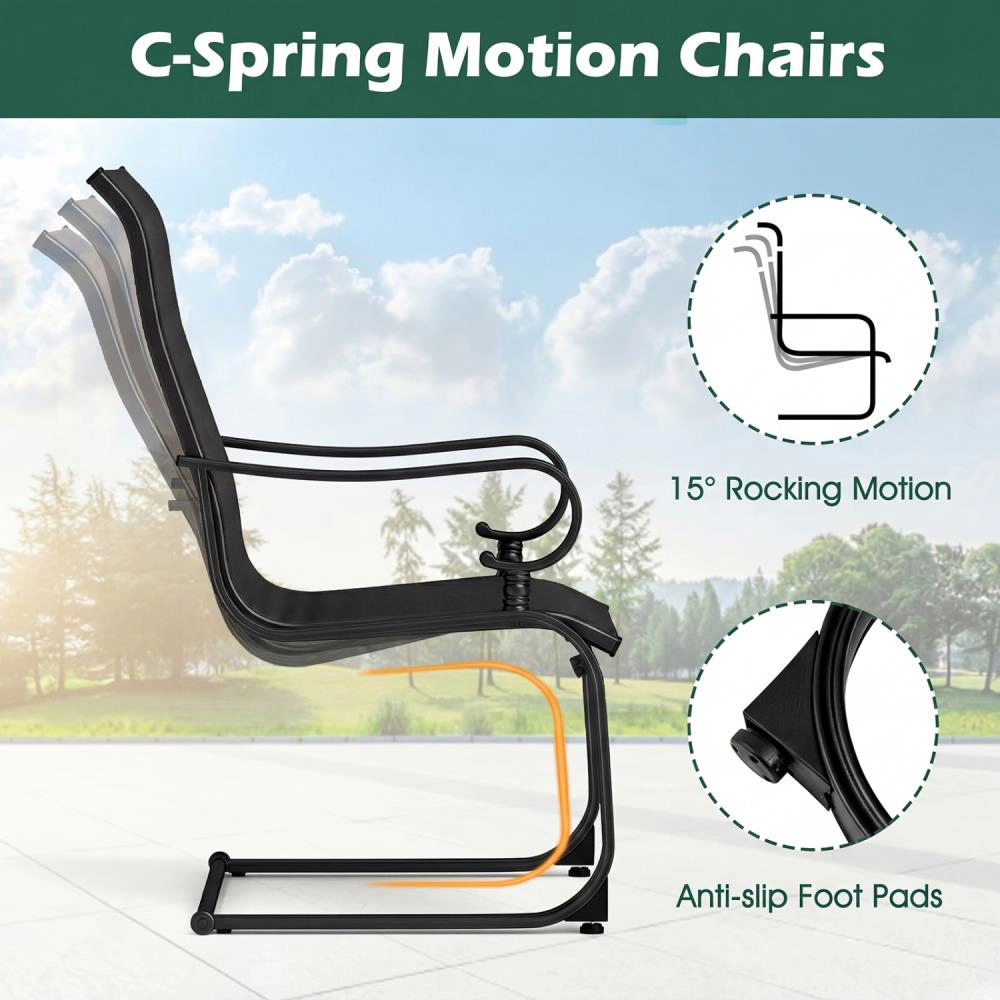 Hivvago Set of 2 Patio Chairs with Quick-drying and Breathable Fabric for Backyard